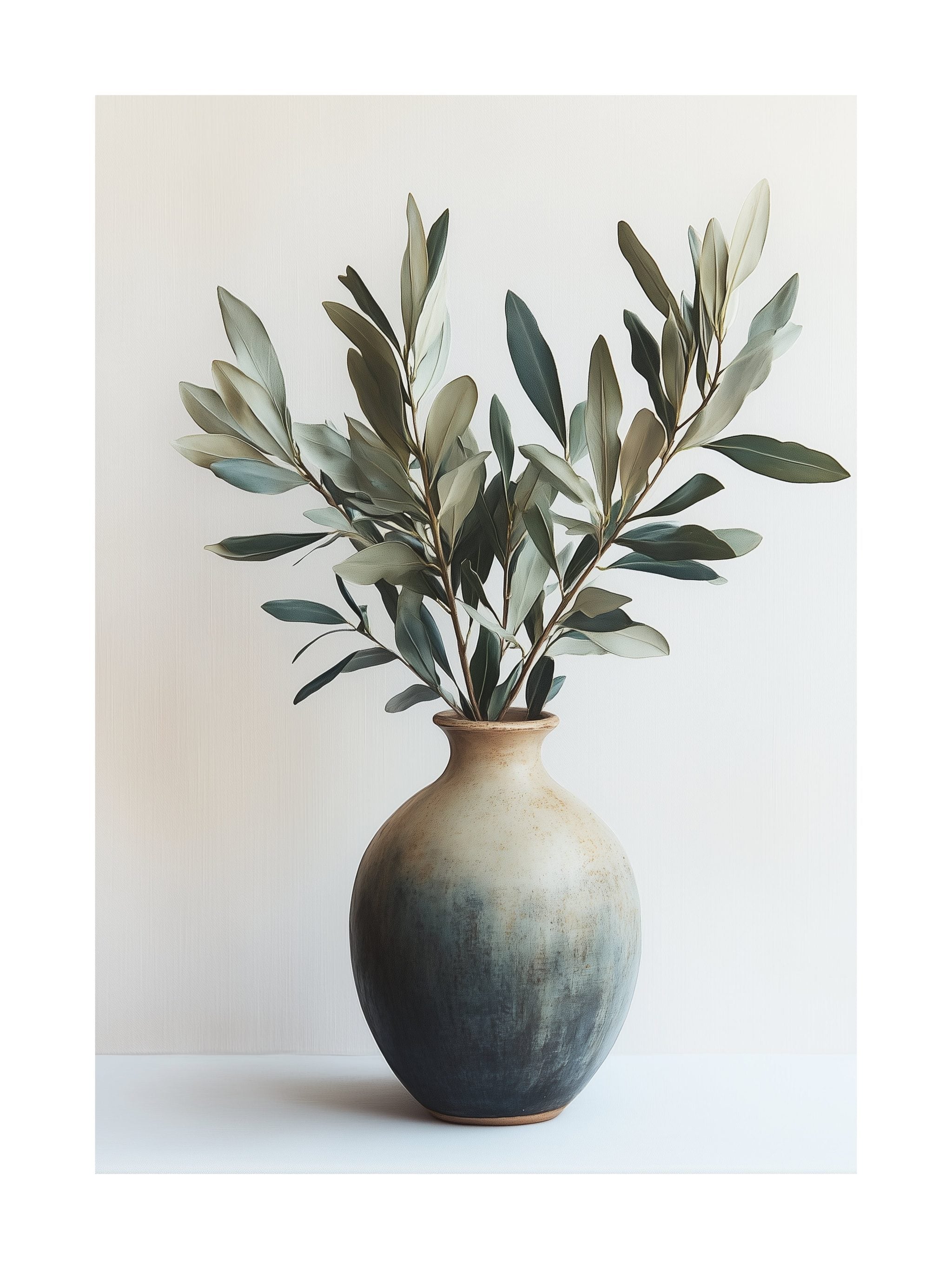 Scandinavian Vase with Olive Branches Poster