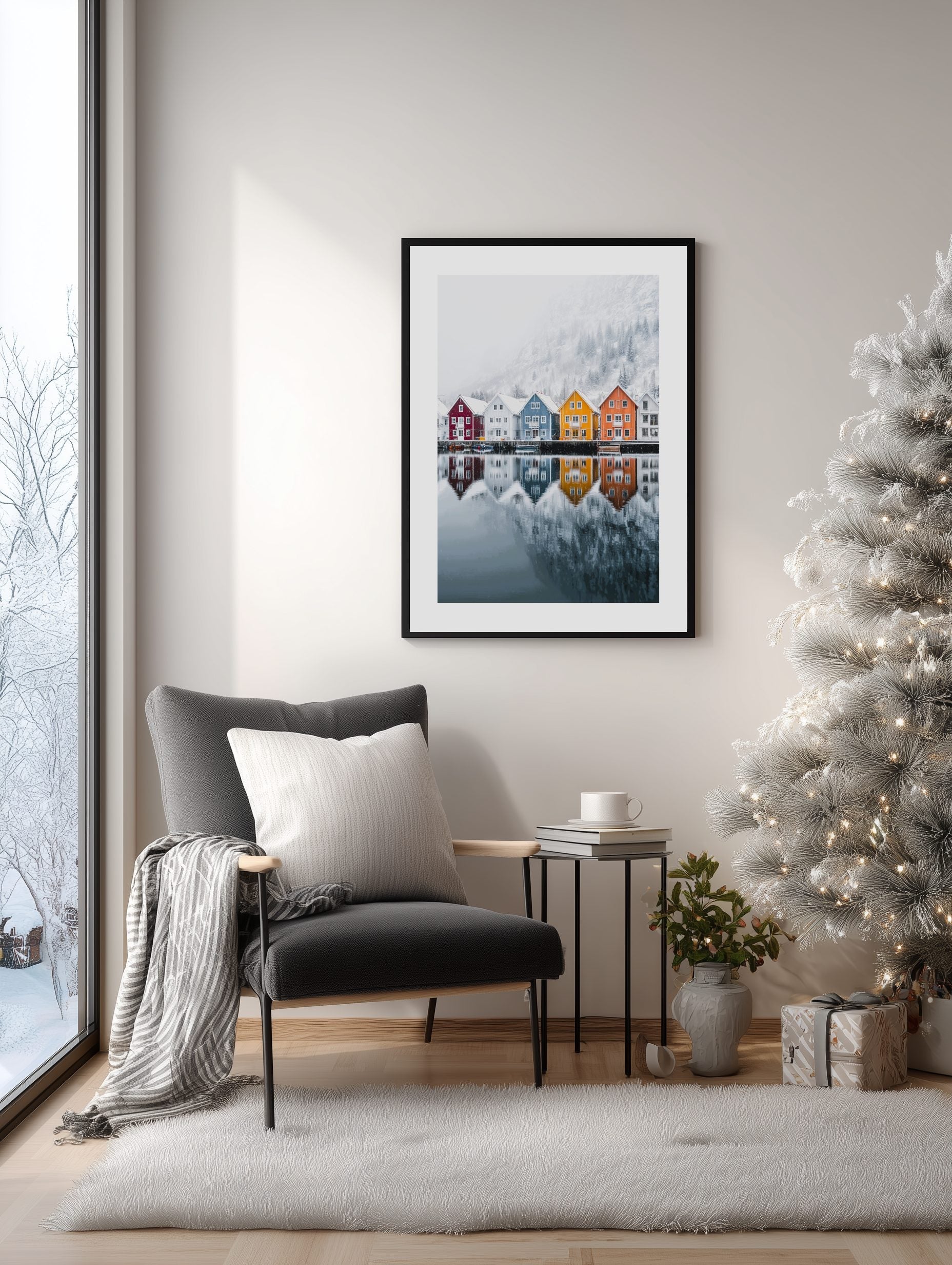 Nordic Village Reflections Poster