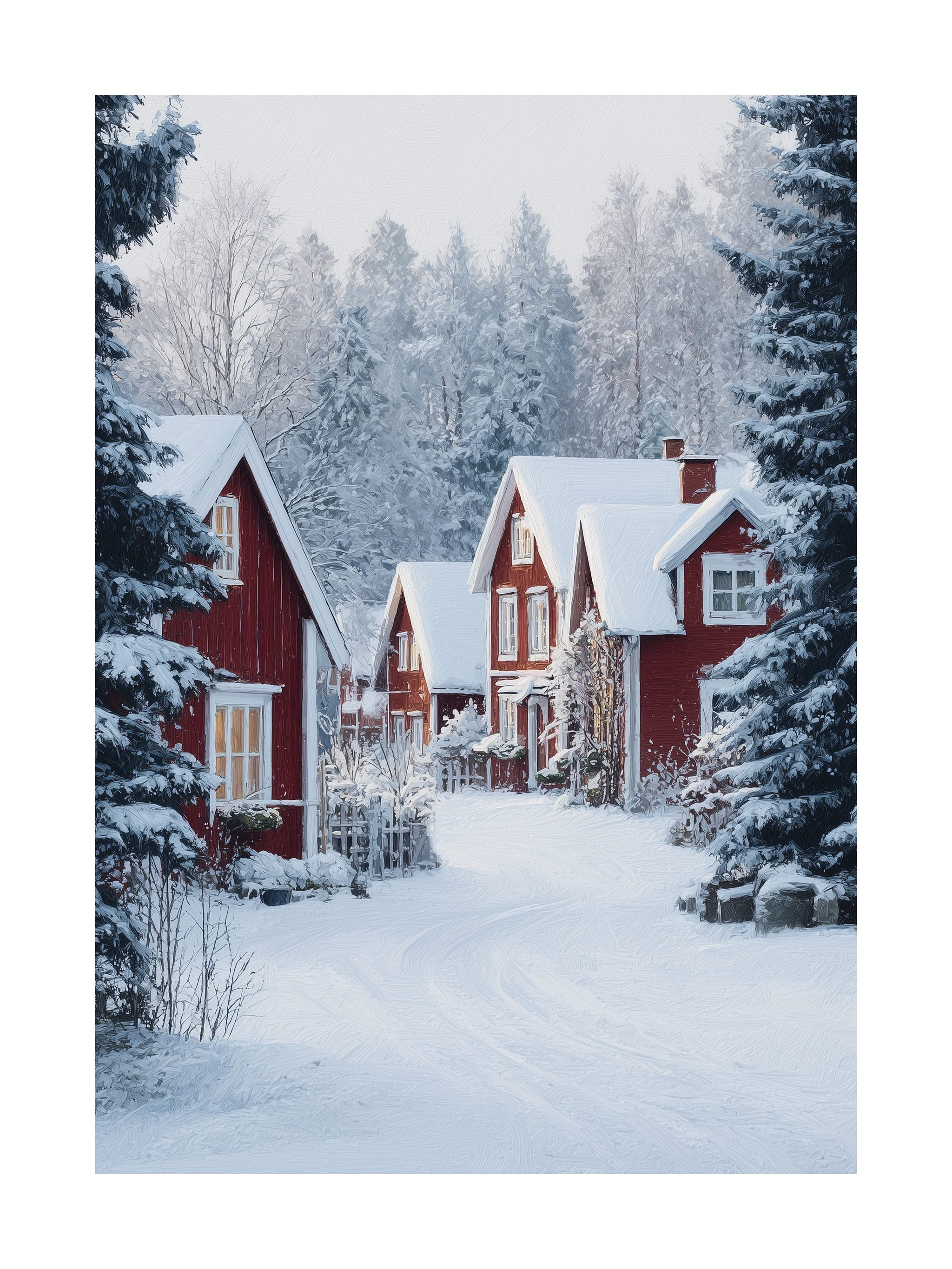 Swedish Winter Village Poster