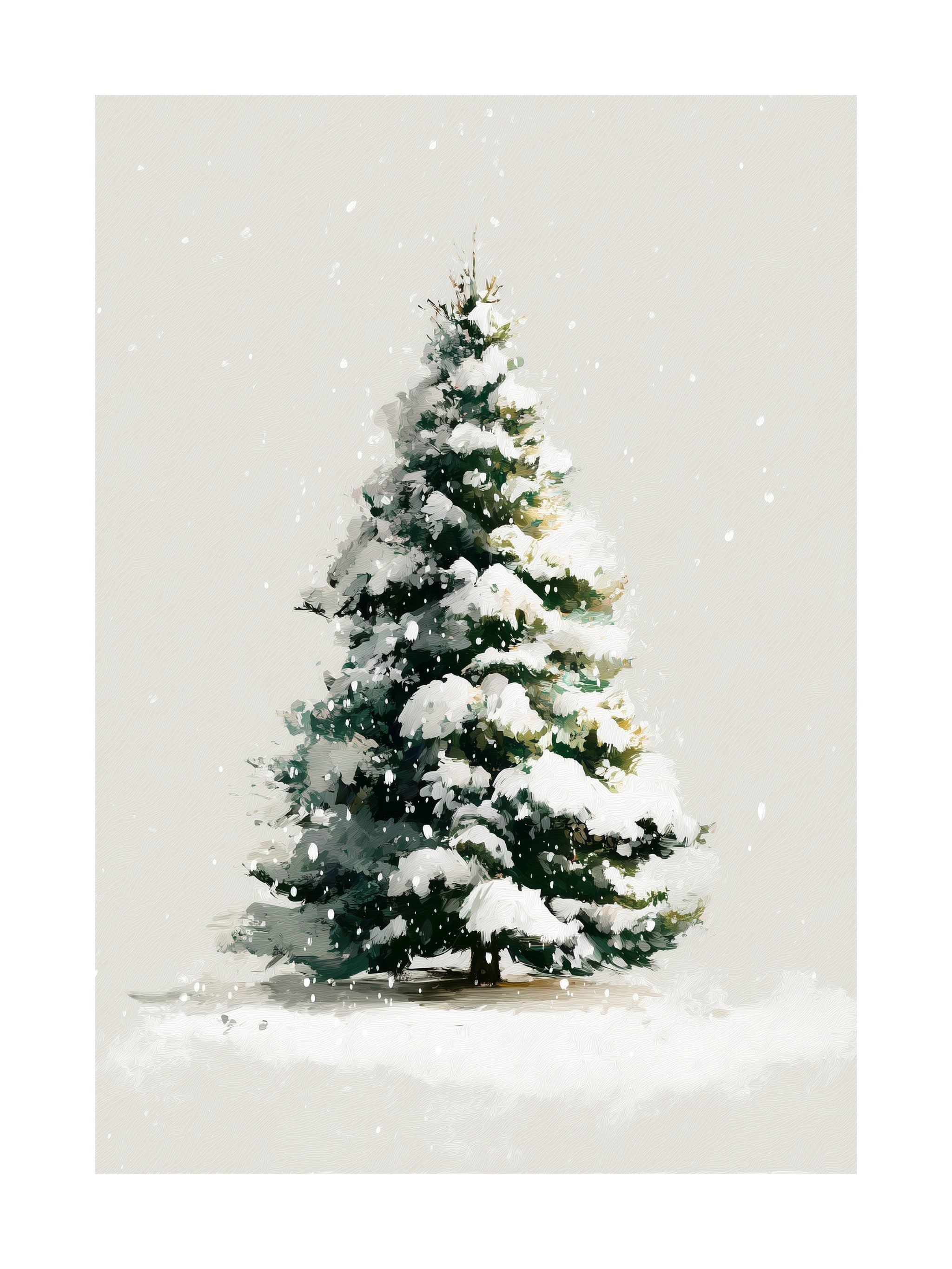 Snowy Fir Tree Poster