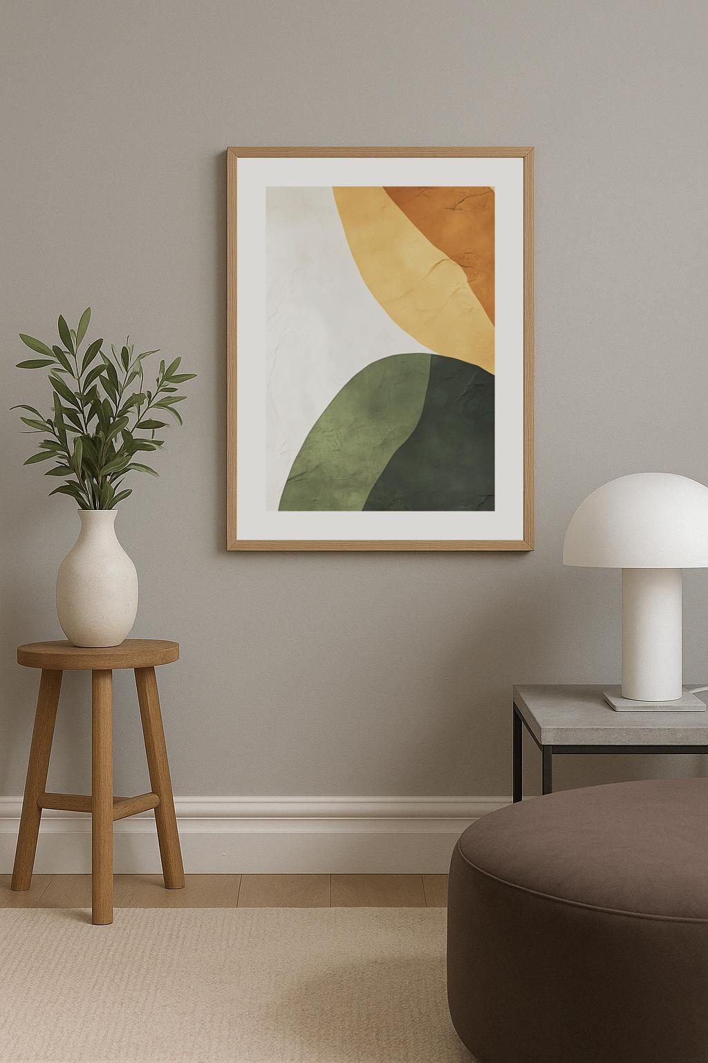 Geometric Moss Green Shapes Poster
