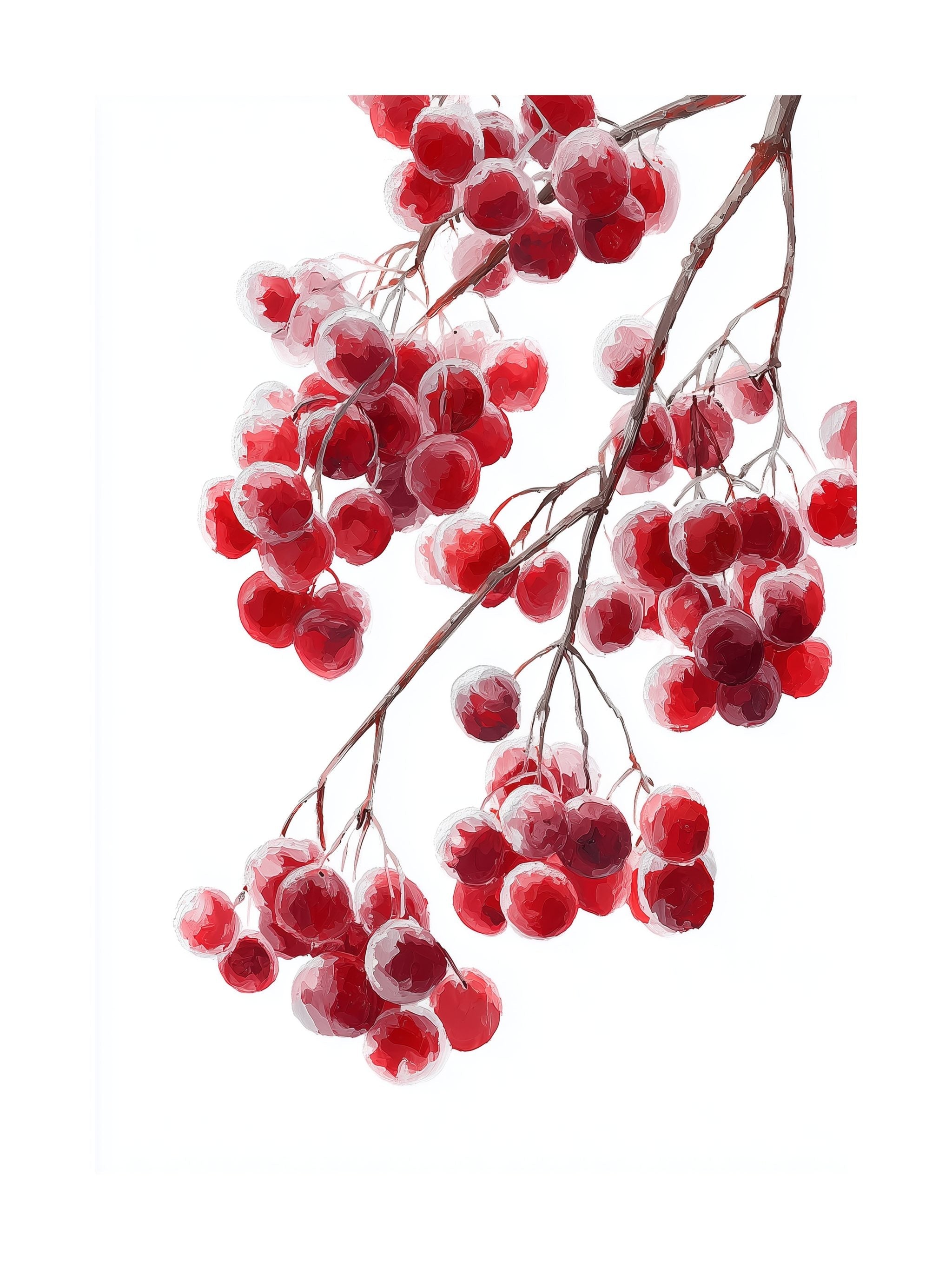 Frosted Red Berries Poster