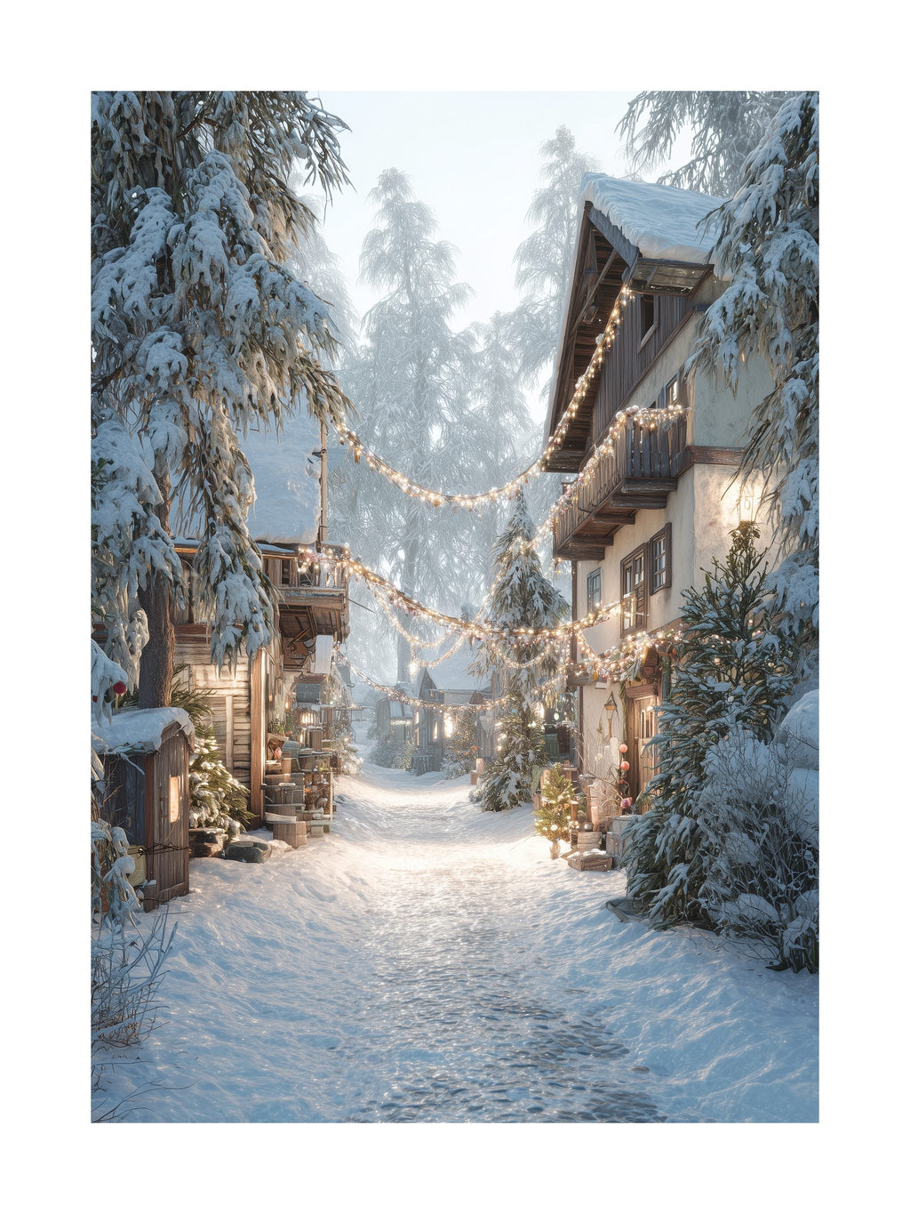Christmas Village Lights Poster