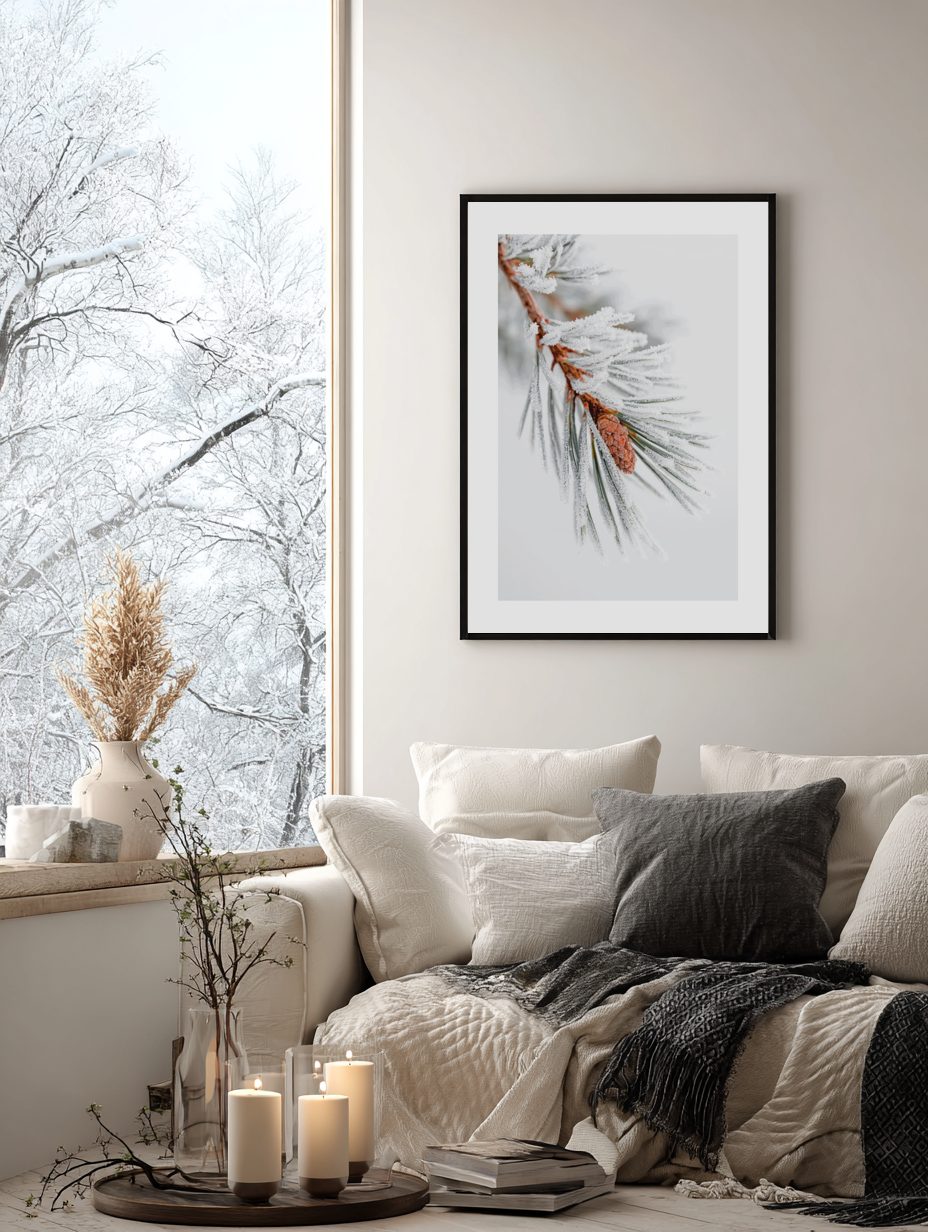 Frosted Pine Branch Poster