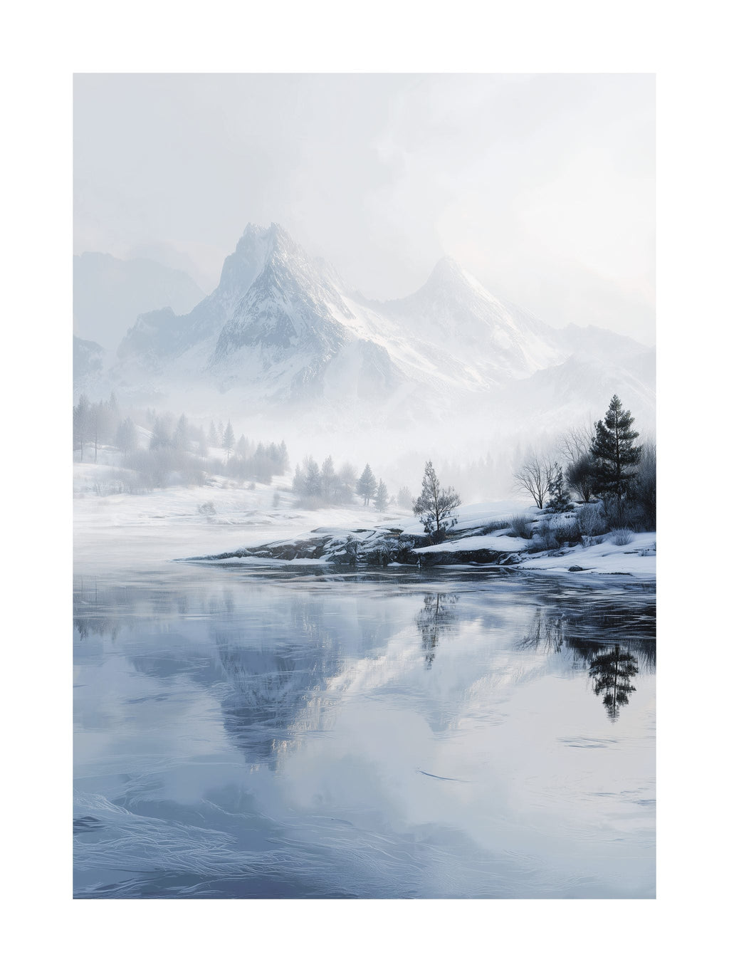 Frozen Mountain Lake Poster