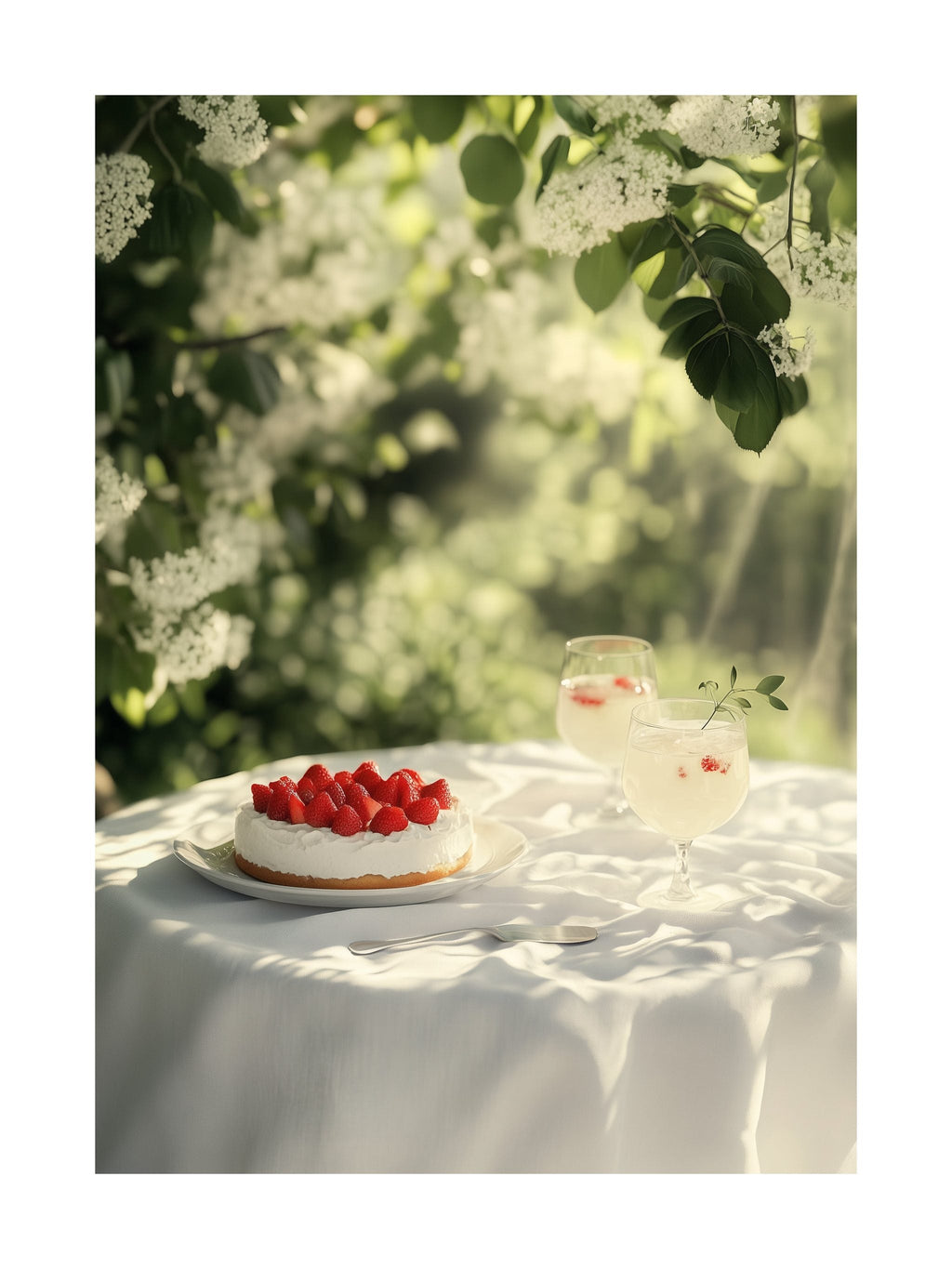 Strawberry Cake Garden Poster