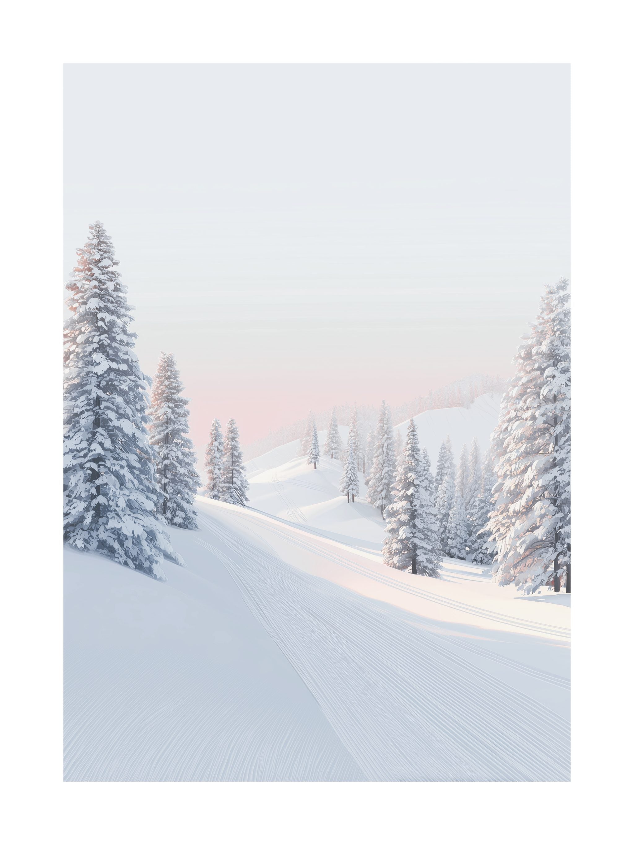 Sunrise on Ski Trails Poster