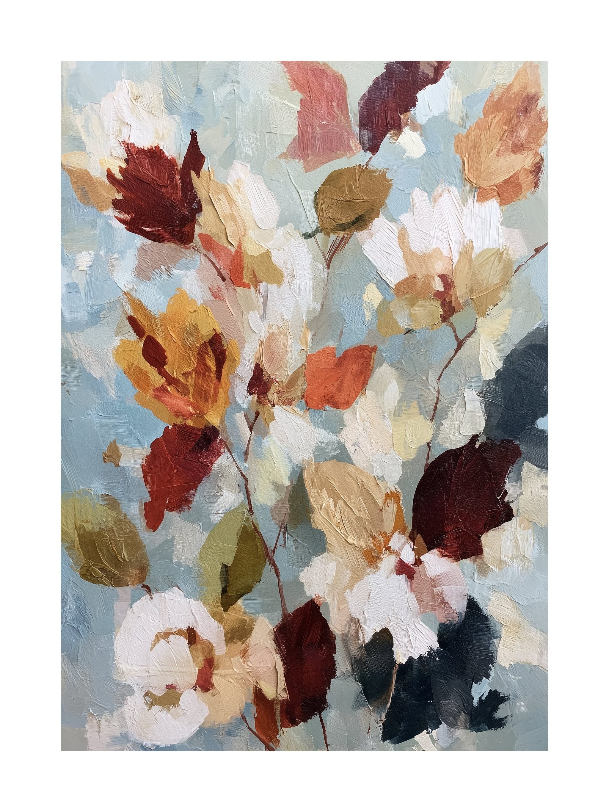 Abstract Autumn Floral Poster