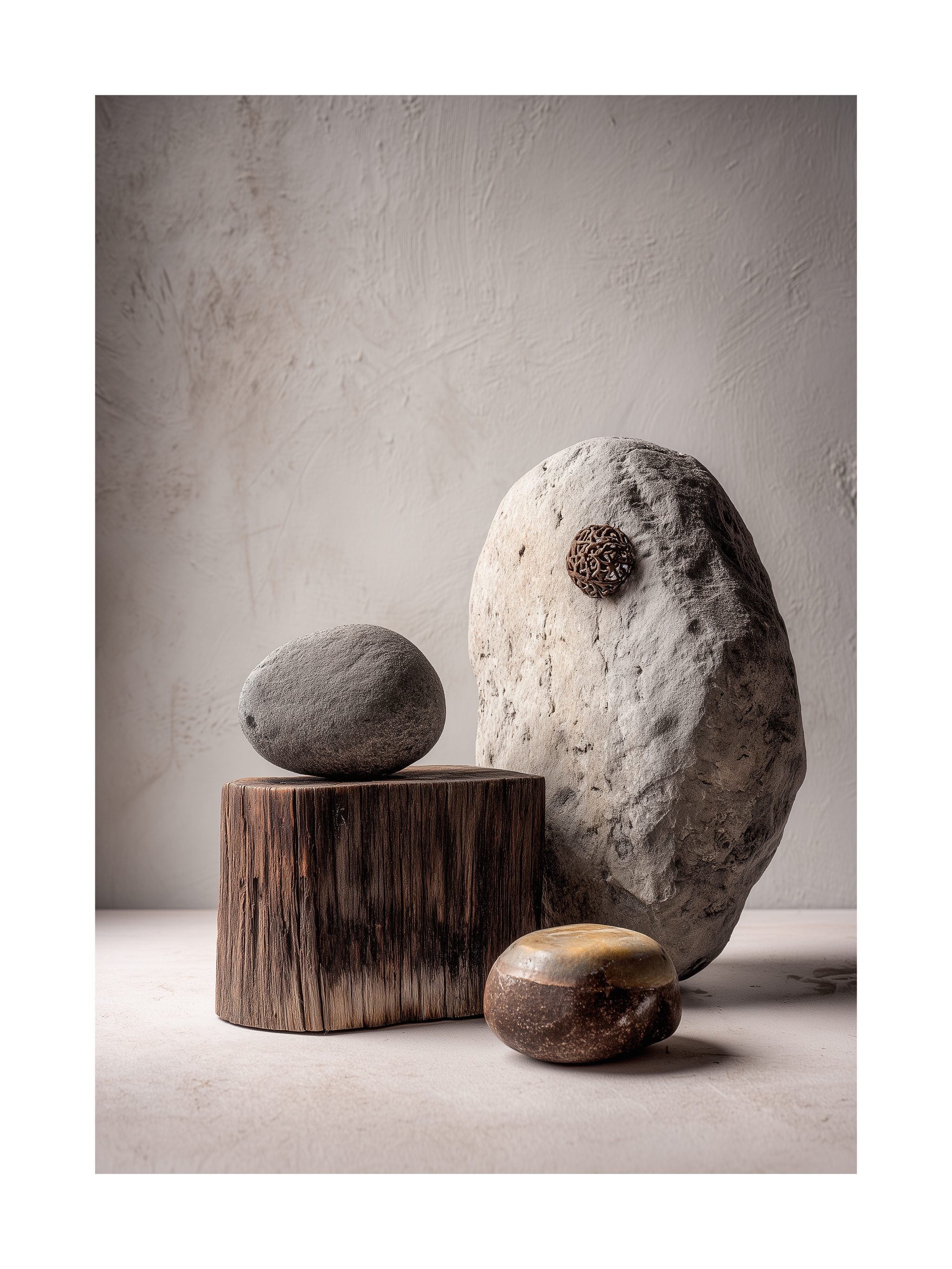 Stone Balance Still Life Poster