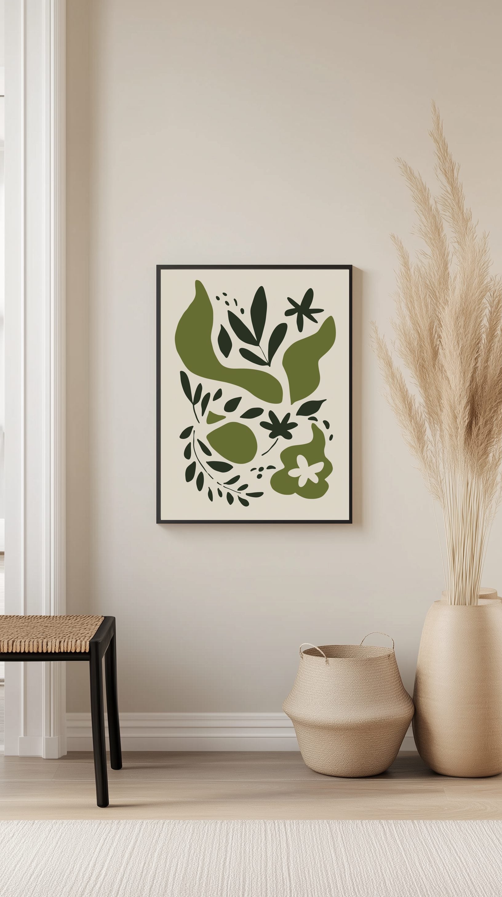 Modern Leaf Cutout Poster