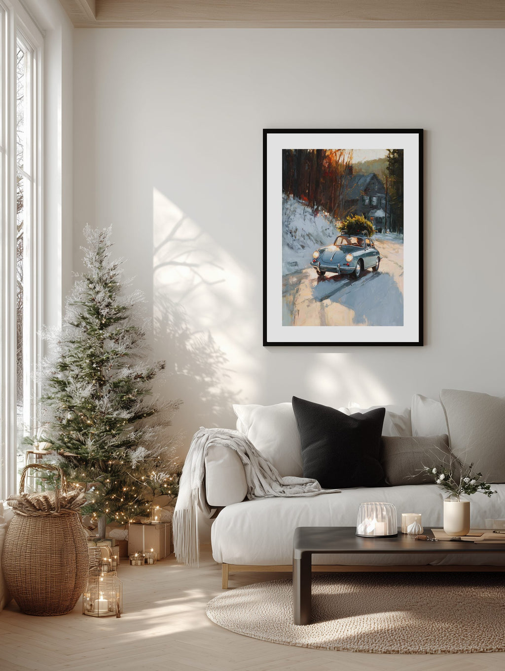 Classic Porsche Christmas Drive Poster