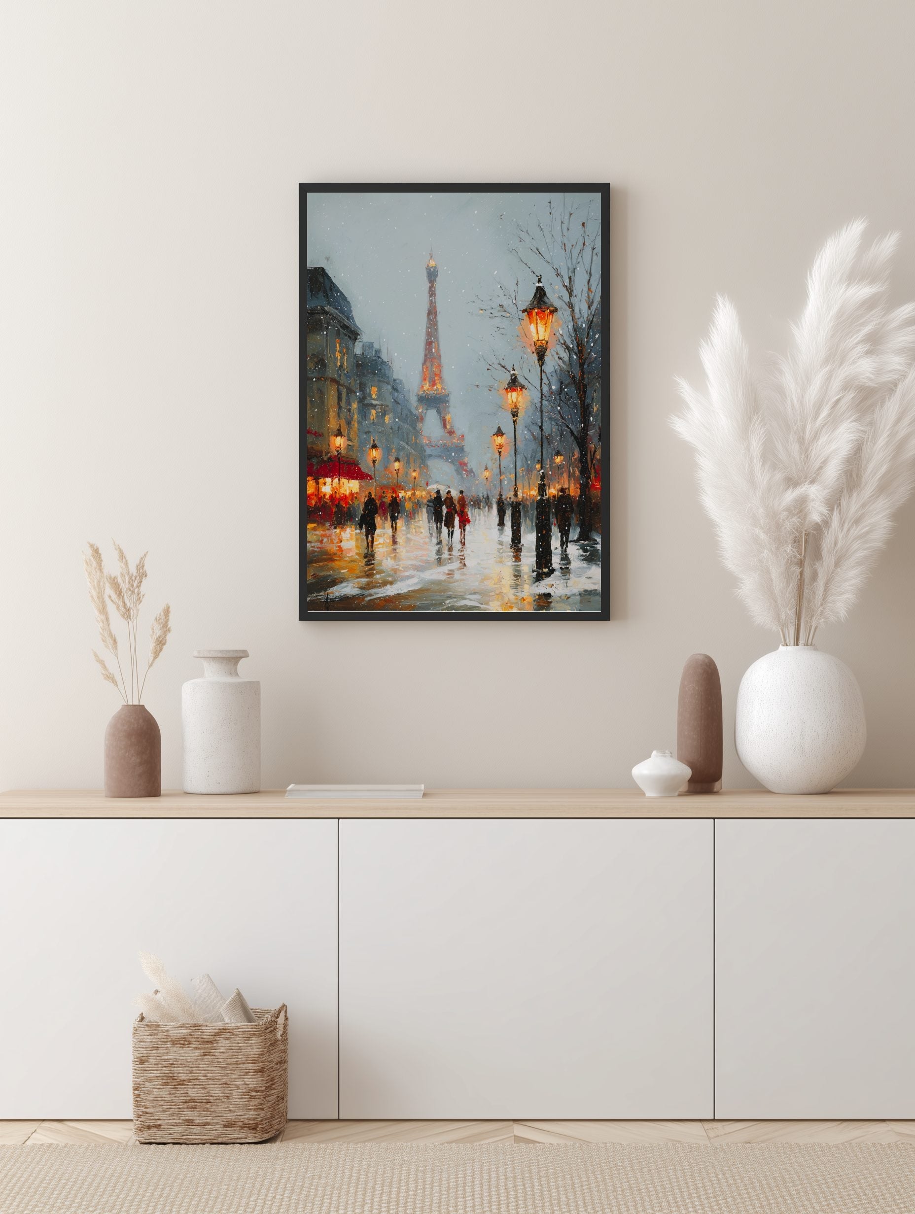 Paris Winter Street Poster