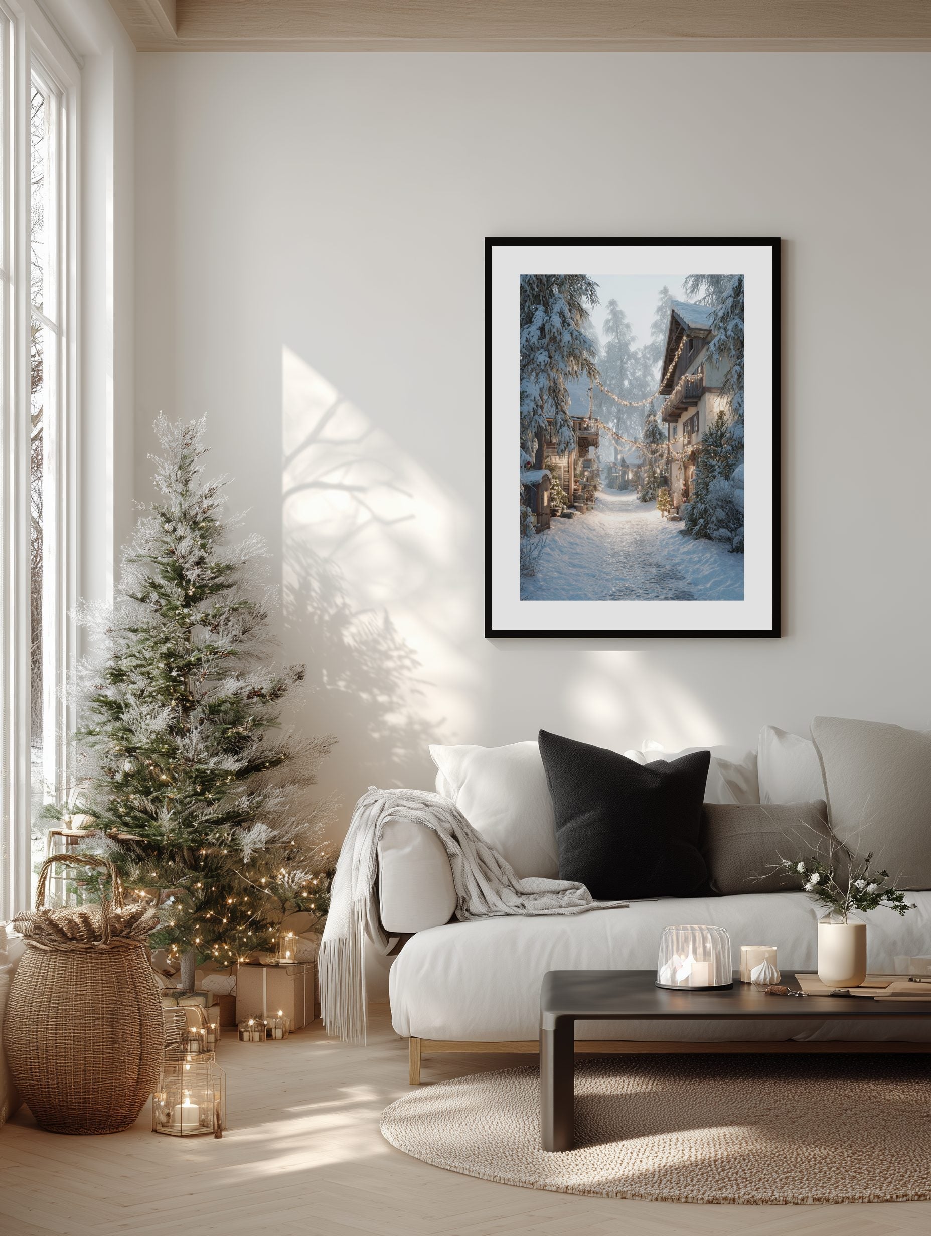 Christmas Village Lights Poster