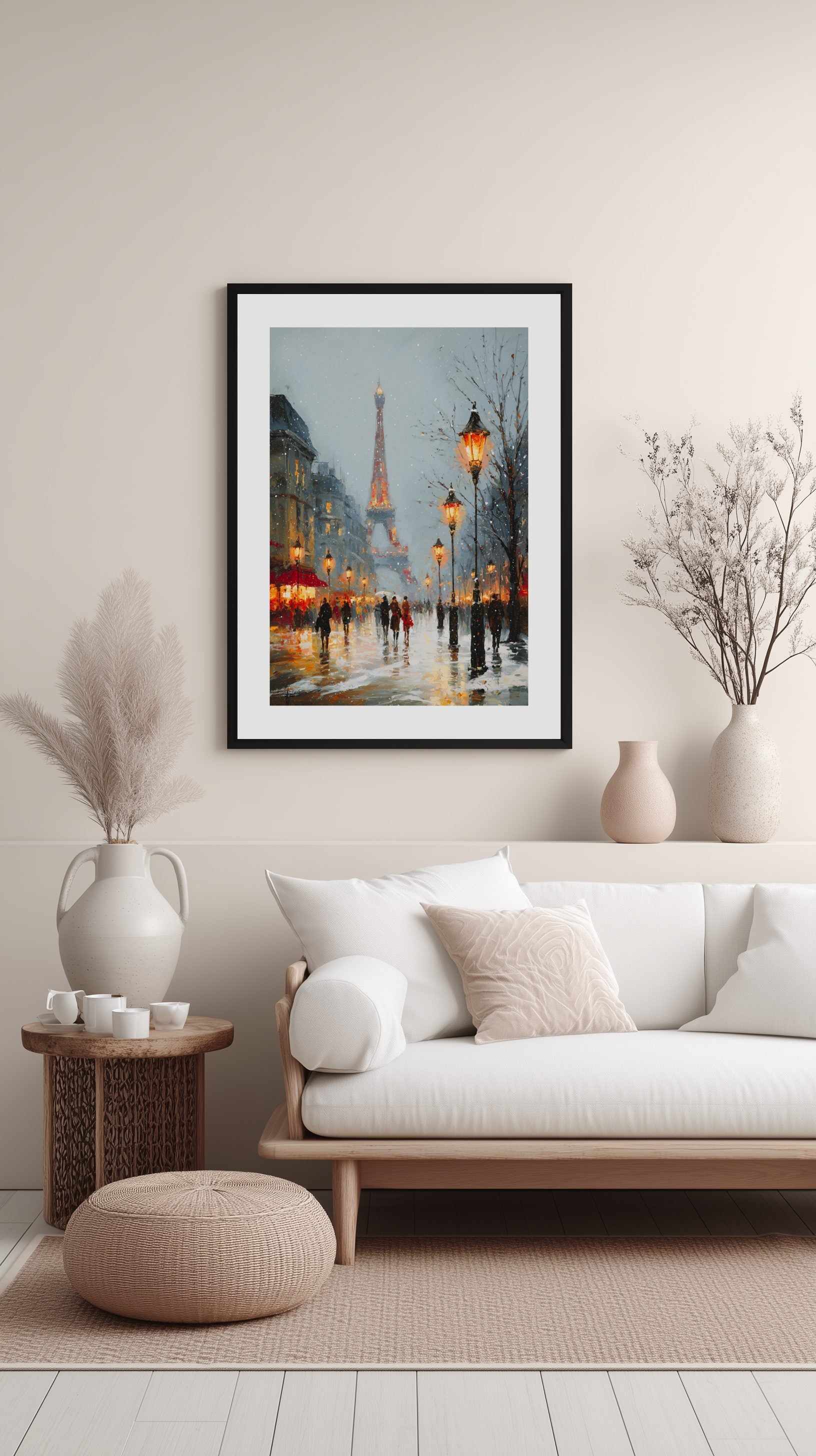 Paris Winter Street Poster