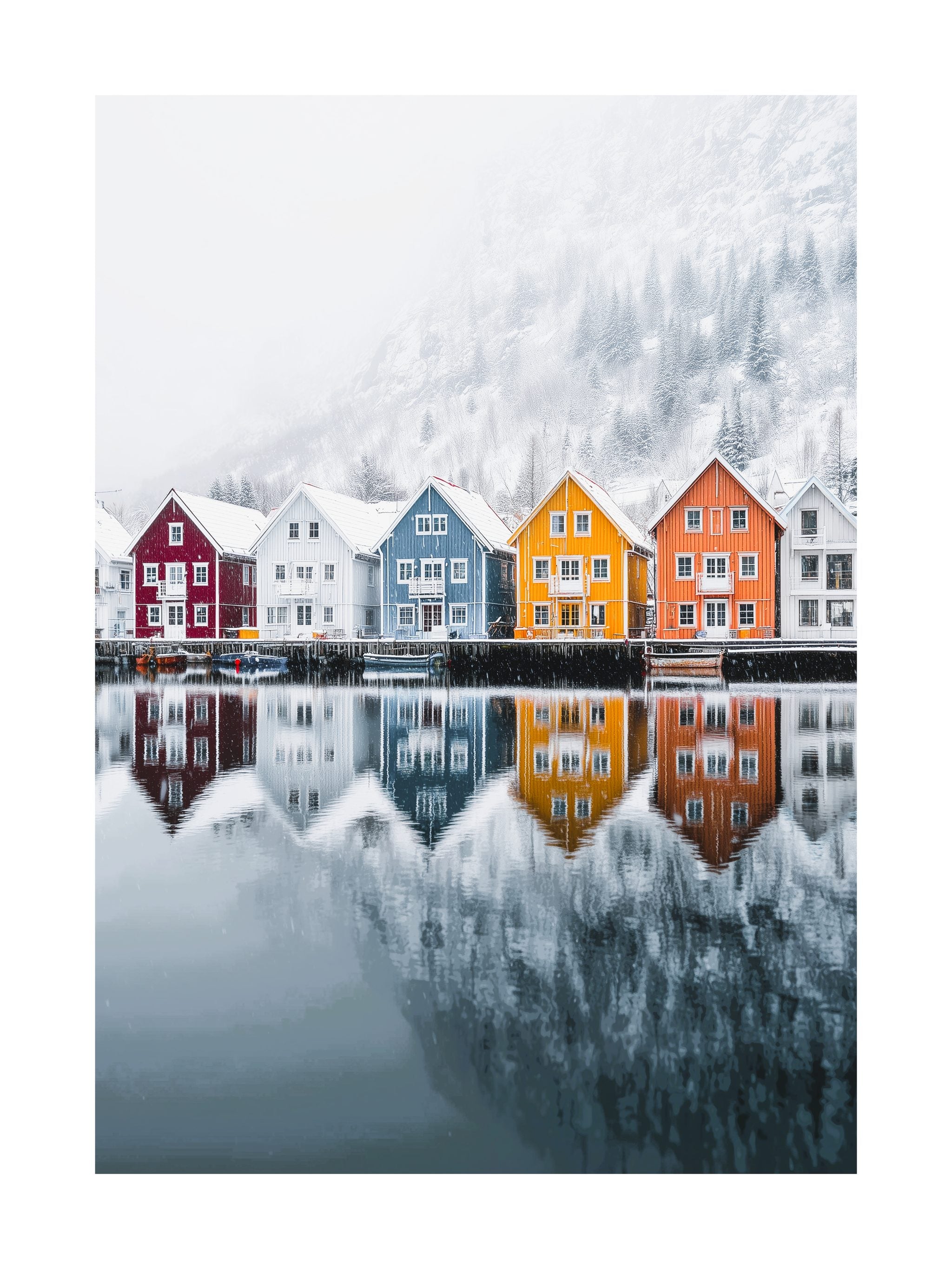Nordic Village Reflections Poster