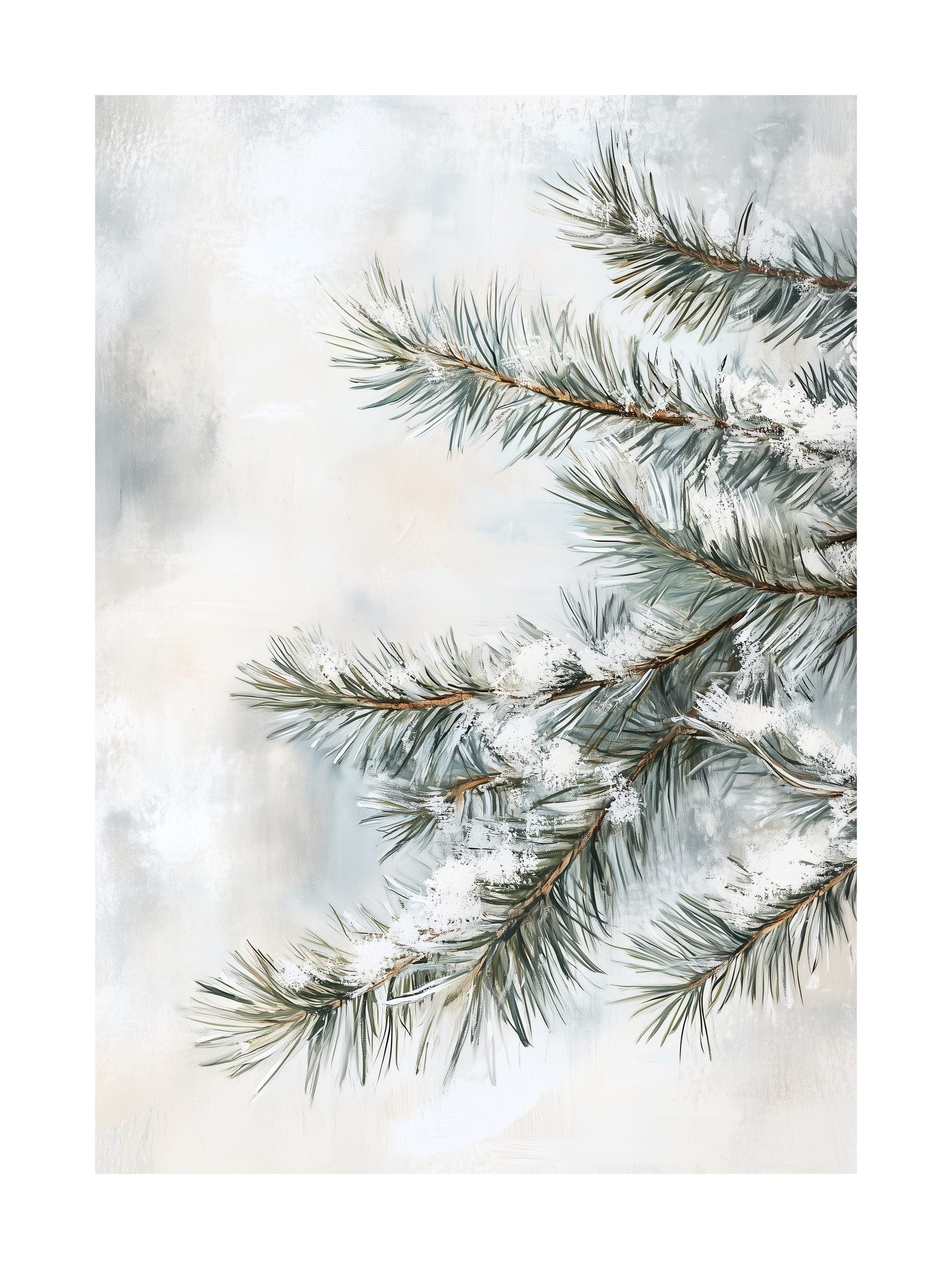 Frosted Pine Sprigs Poster