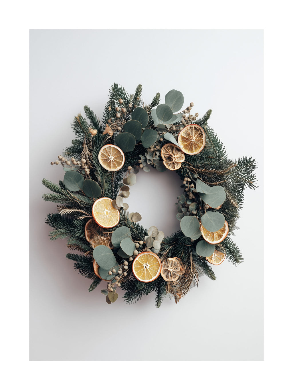 Natural Christmas Wreath Poster