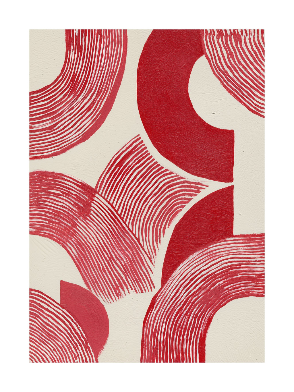 Red Abstract Holiday Lines Poster
