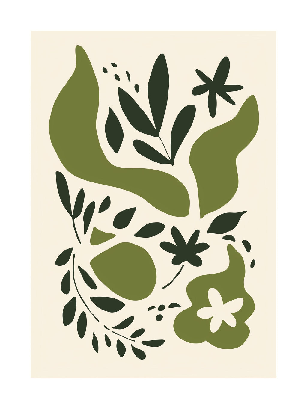 Modern Leaf Cutout Poster