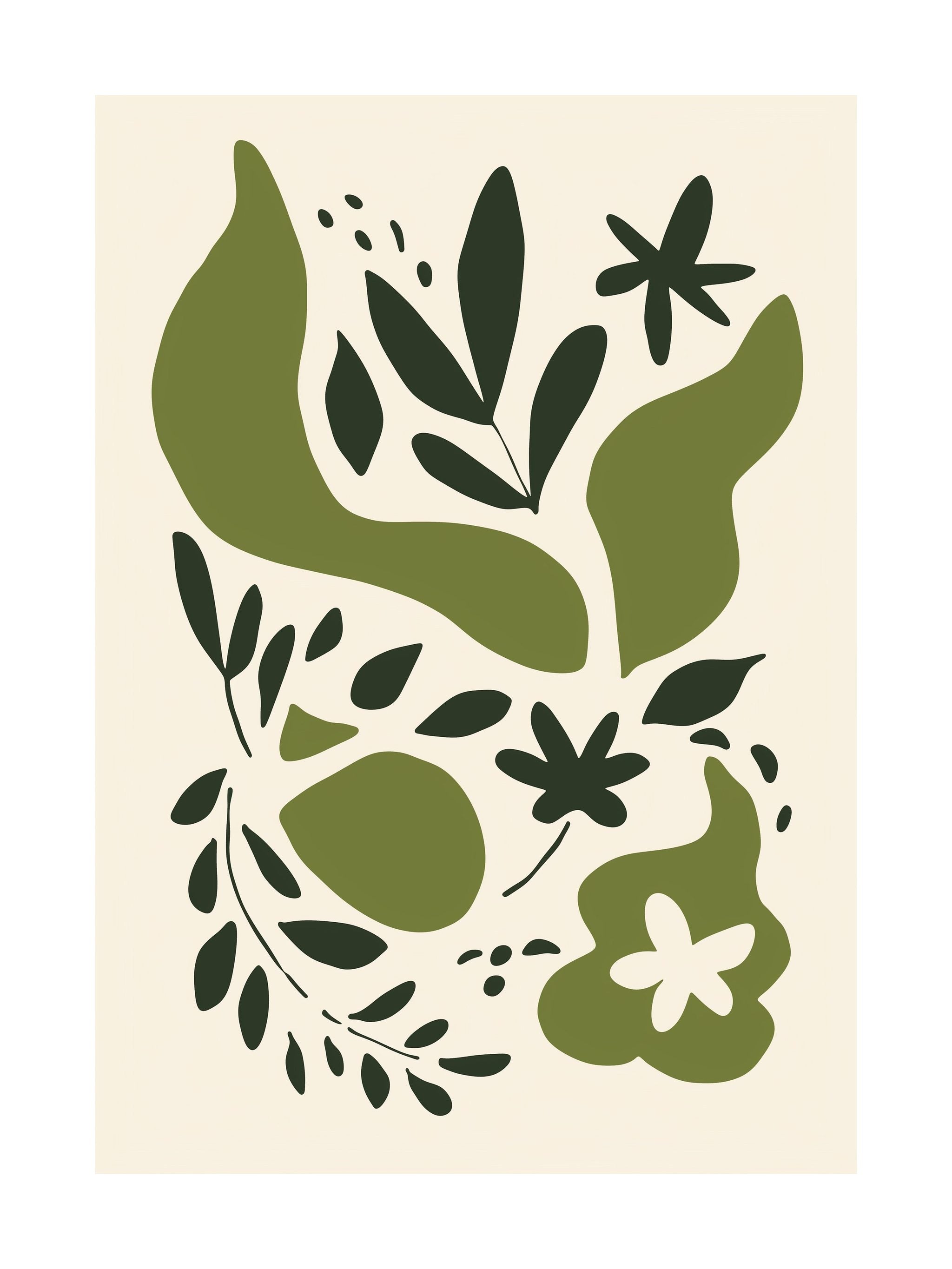 Modern Leaf Cutout Poster