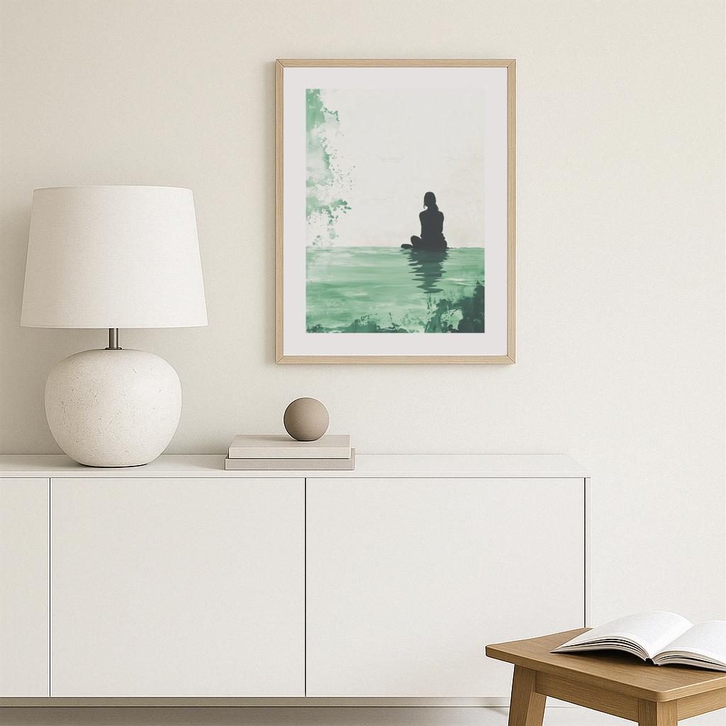 Green Silence Watercolor Poster