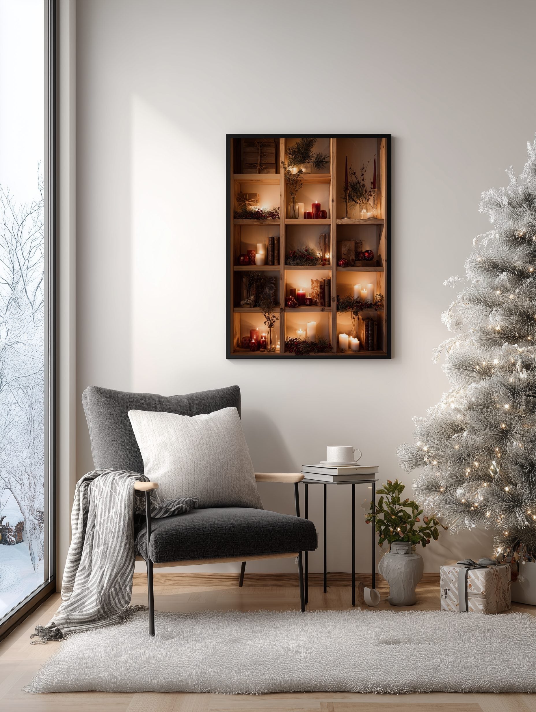 Cozy Christmas Candlelight Poster