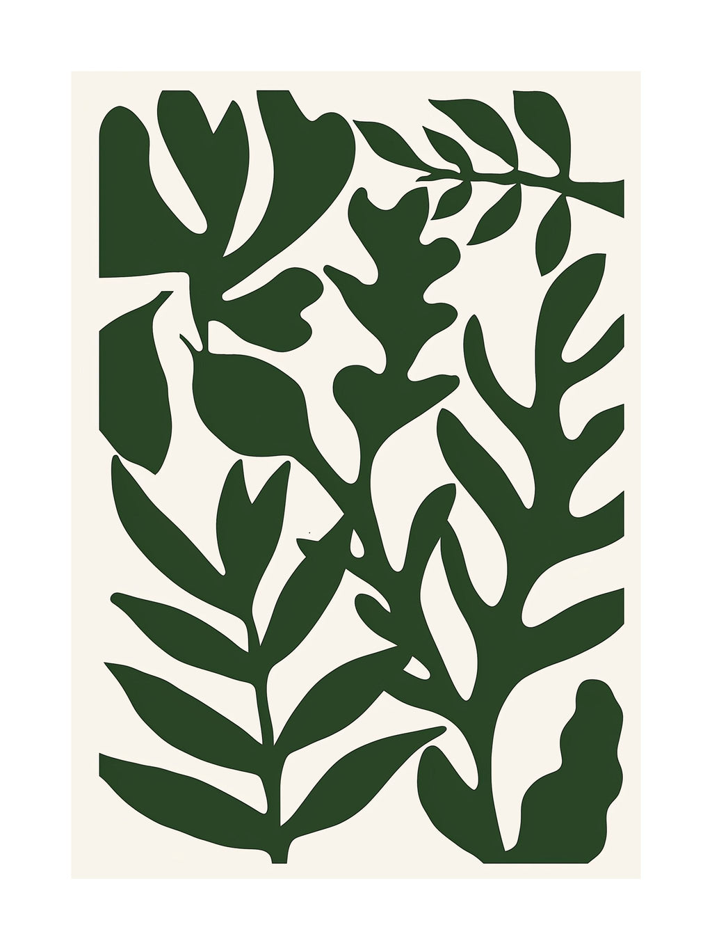 Bold Green Botanical Cutout Poster