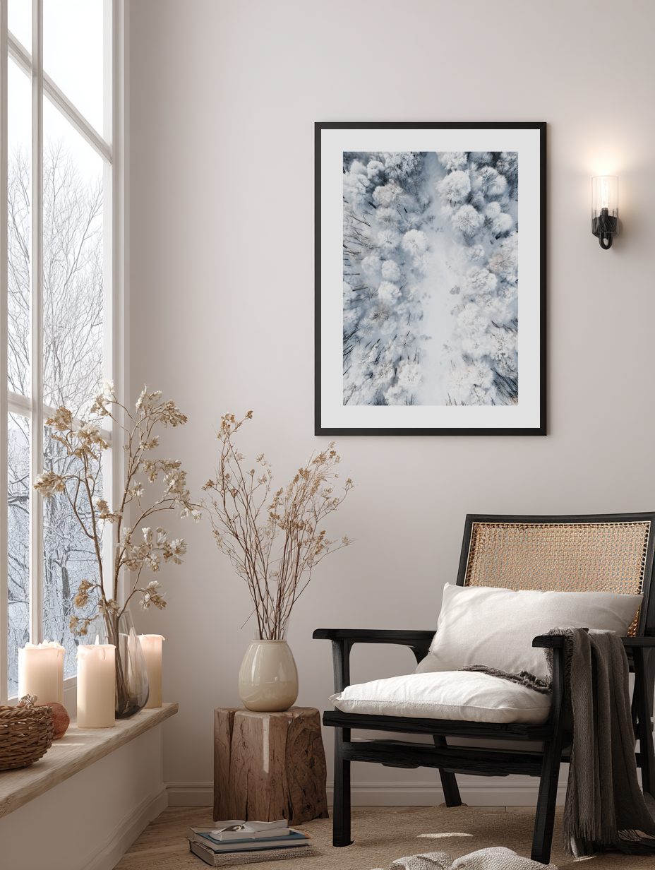 Frozen Forest Aerial Poster