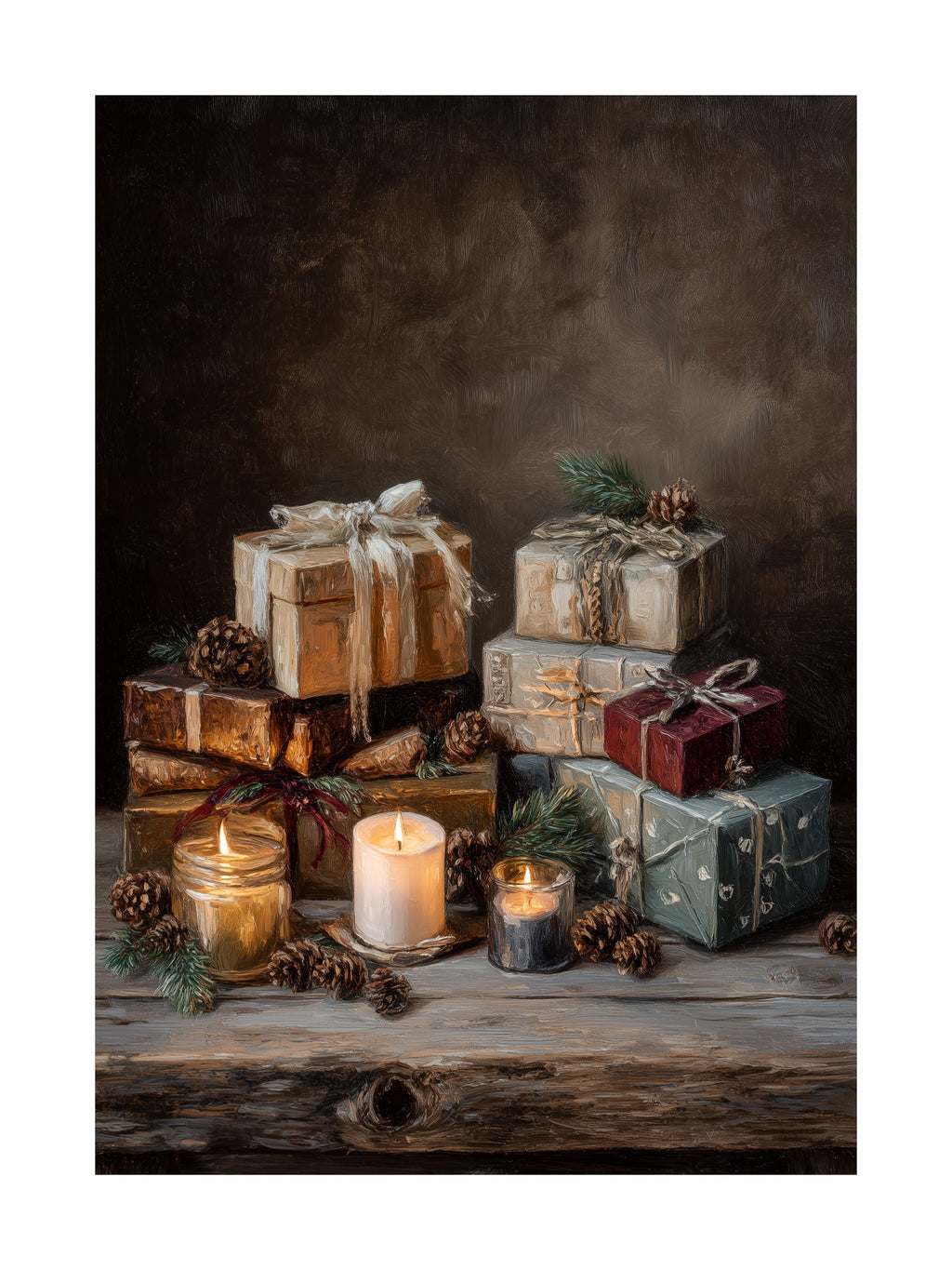 Classic Christmas Still Life Poster