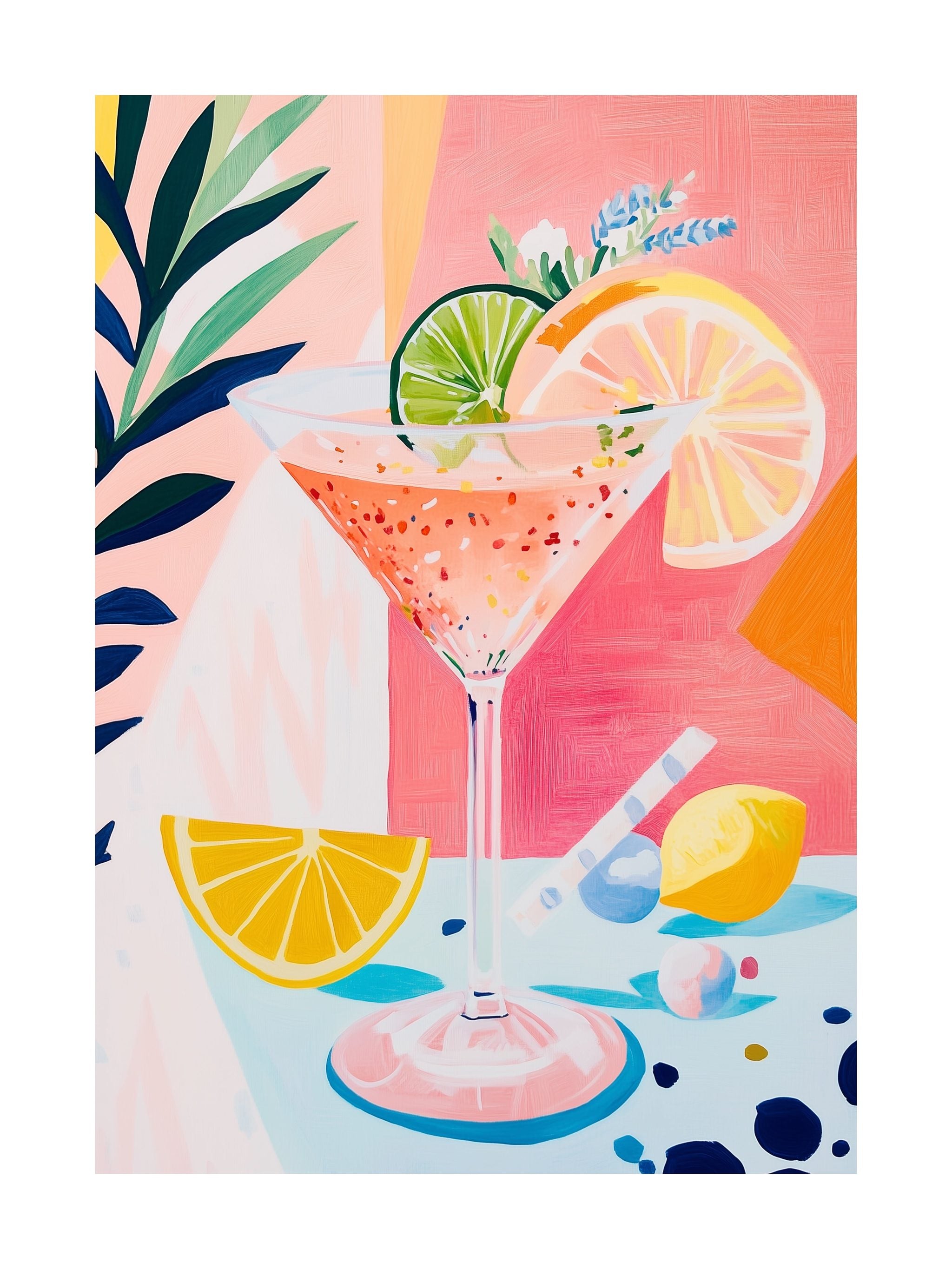 Folk Art Martini Poster