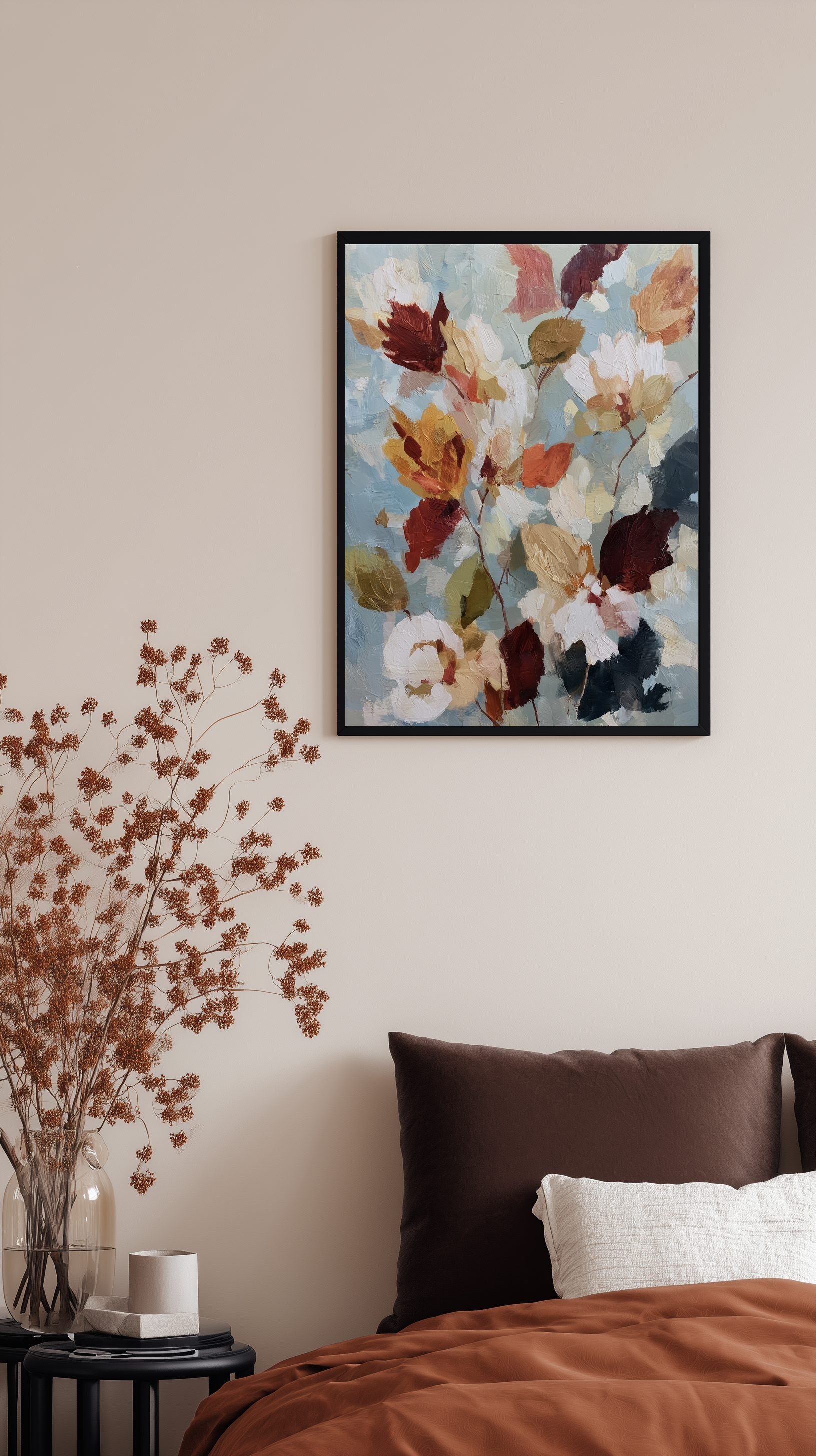 Abstract Autumn Floral Poster