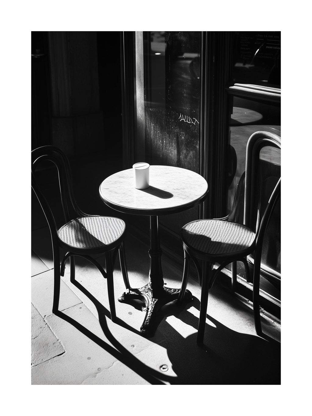 Parisian Café Shadows Poster