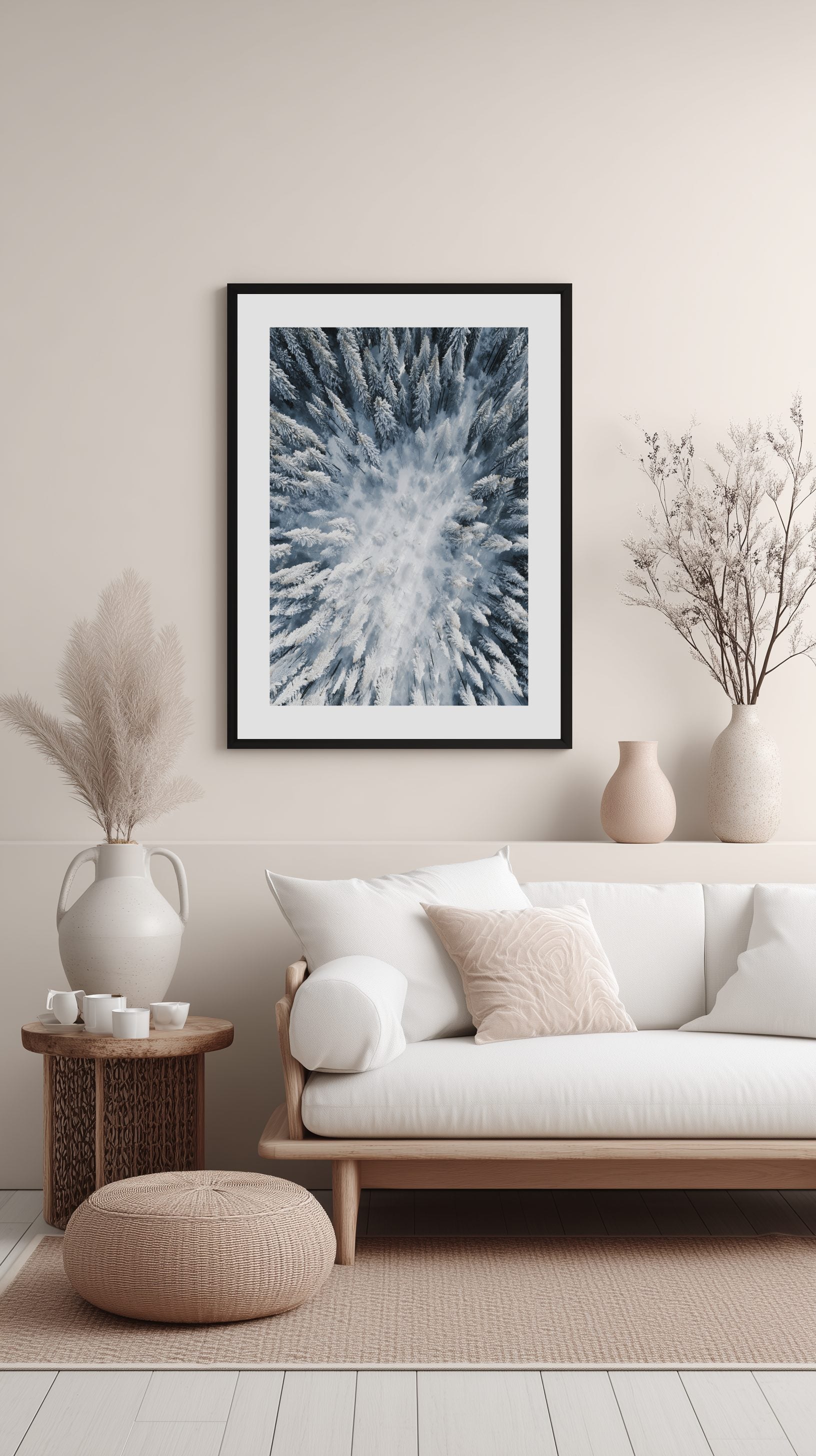 Snowy Forest Aerial Poster