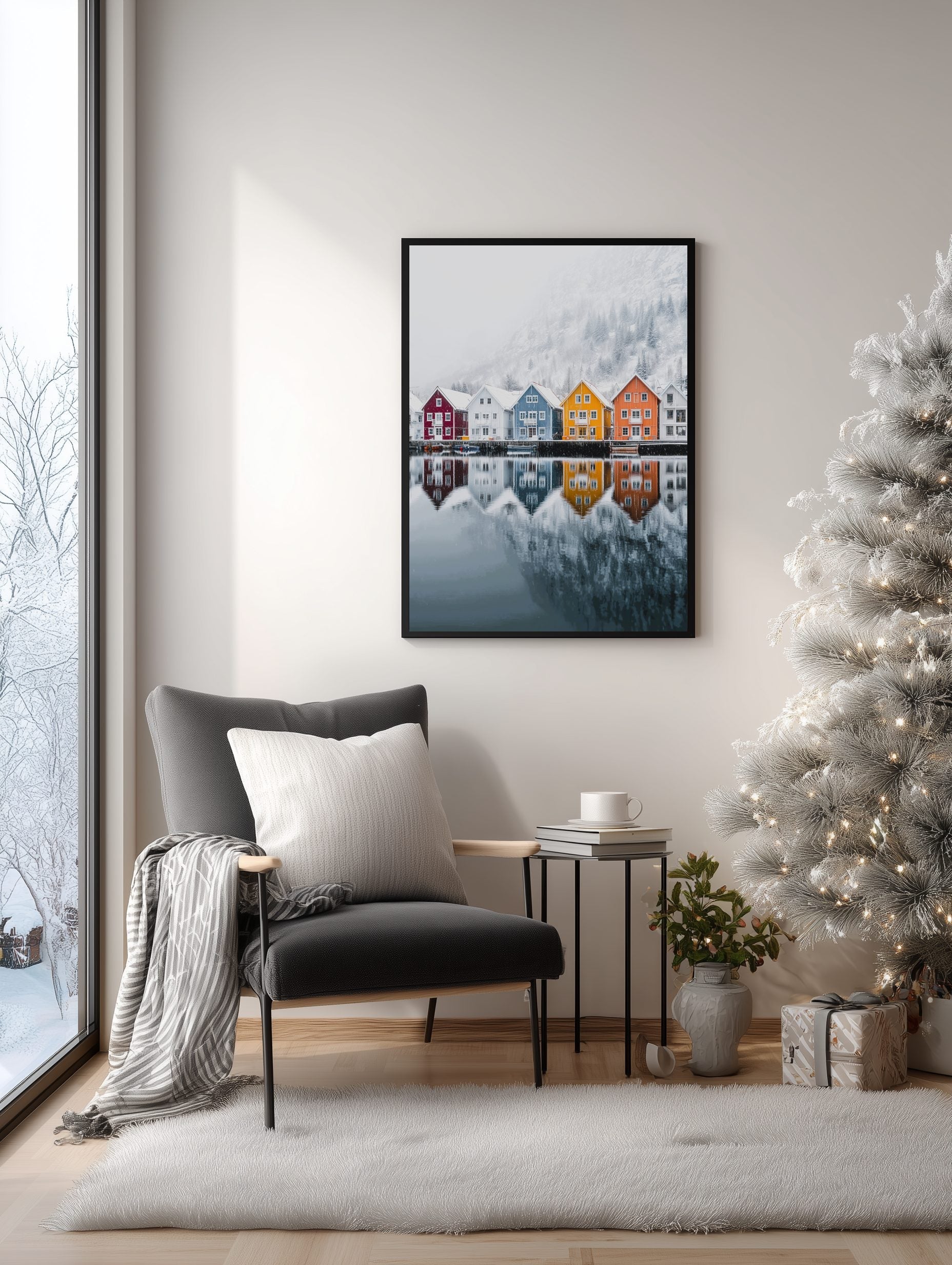 Nordic Village Reflections Poster