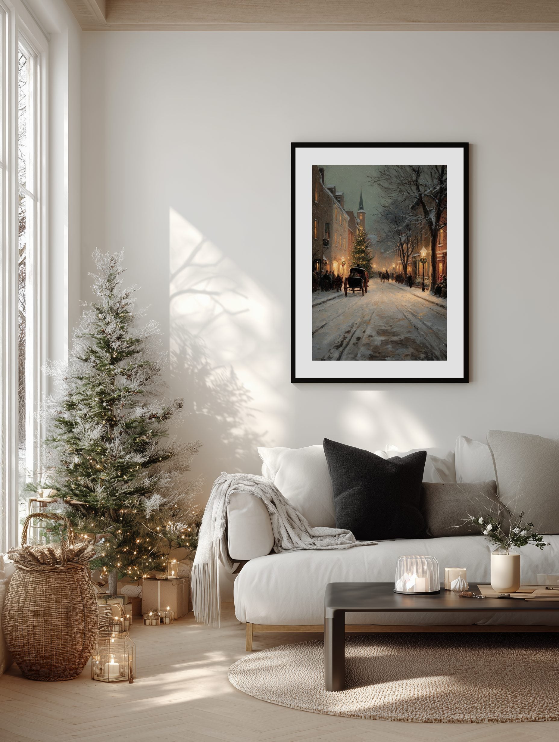 Vintage Christmas Street Poster