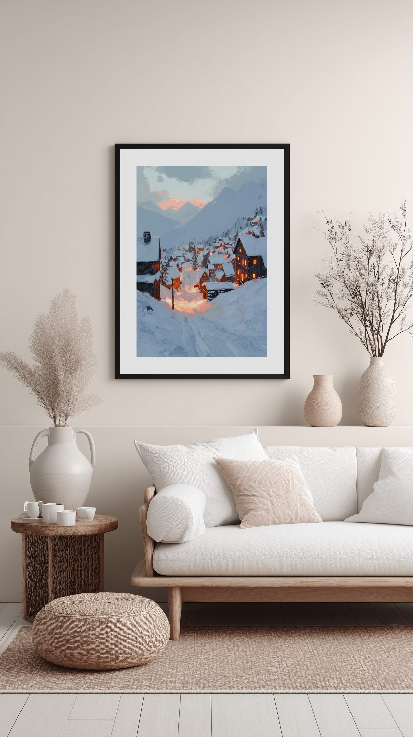 Alpine Village Sunset Poster