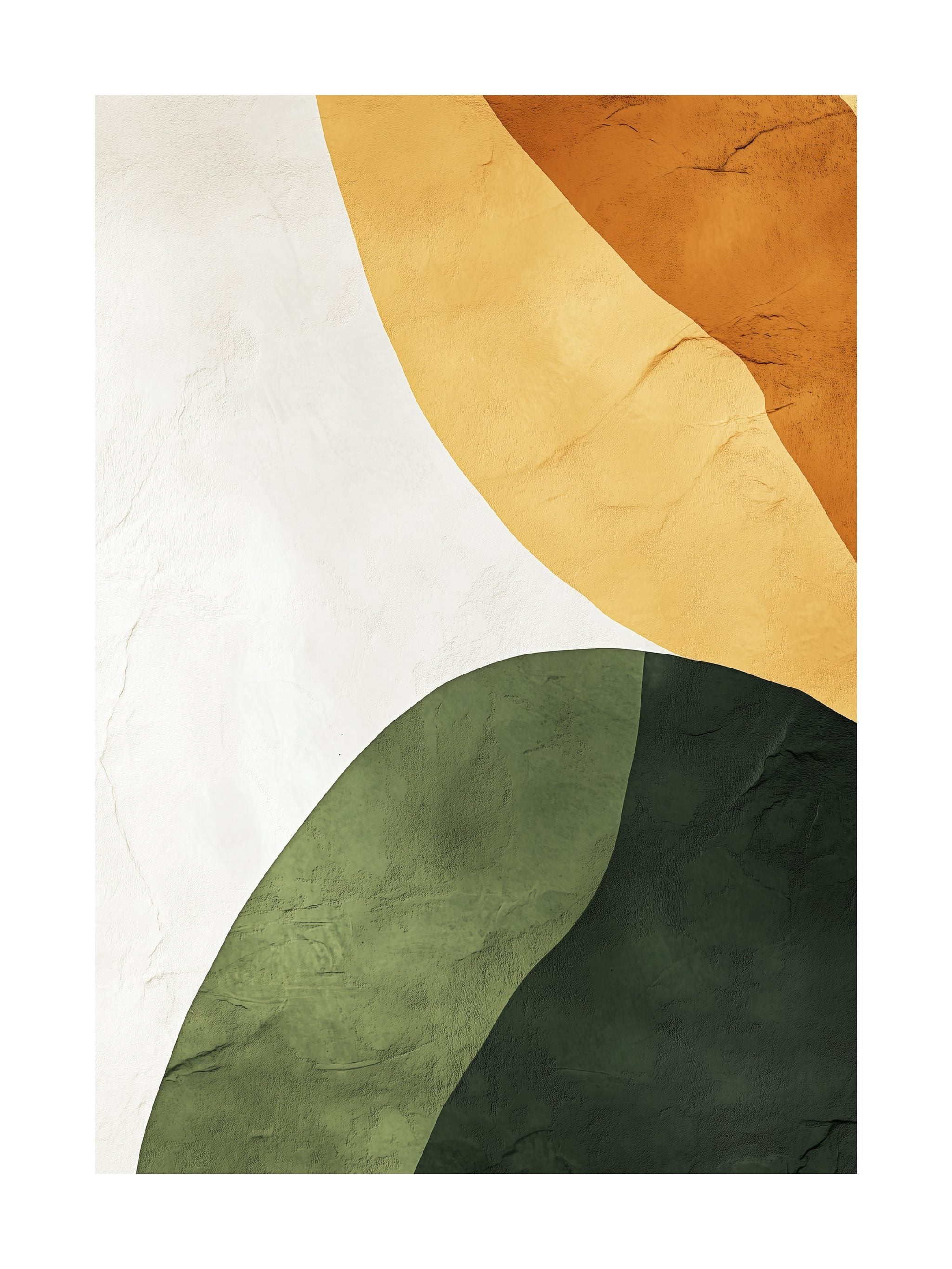 Geometric Moss Green Shapes Poster