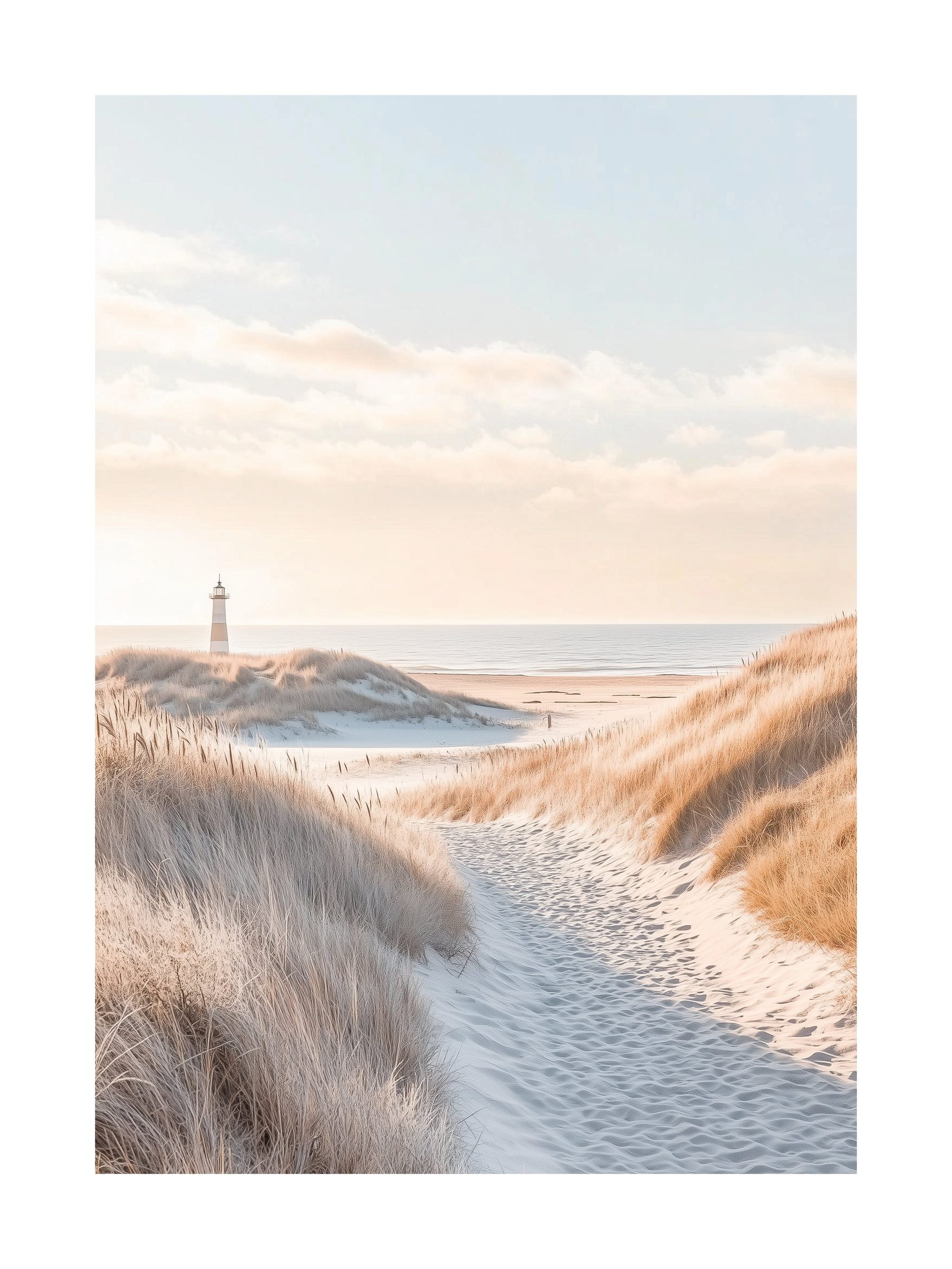 Distant Lighthouse Coast Poster