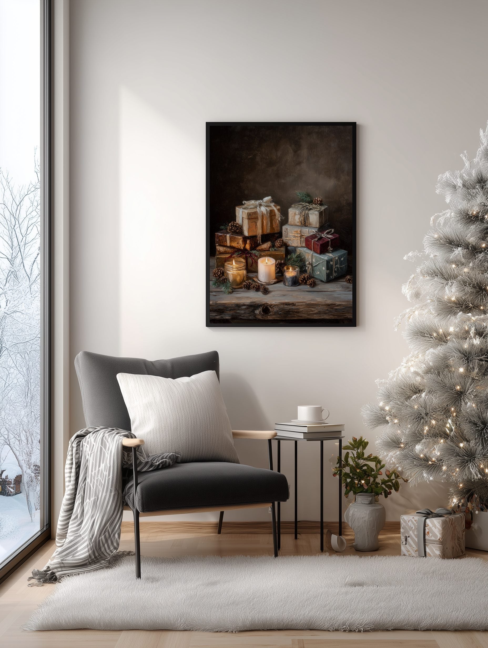 Classic Christmas Still Life Poster