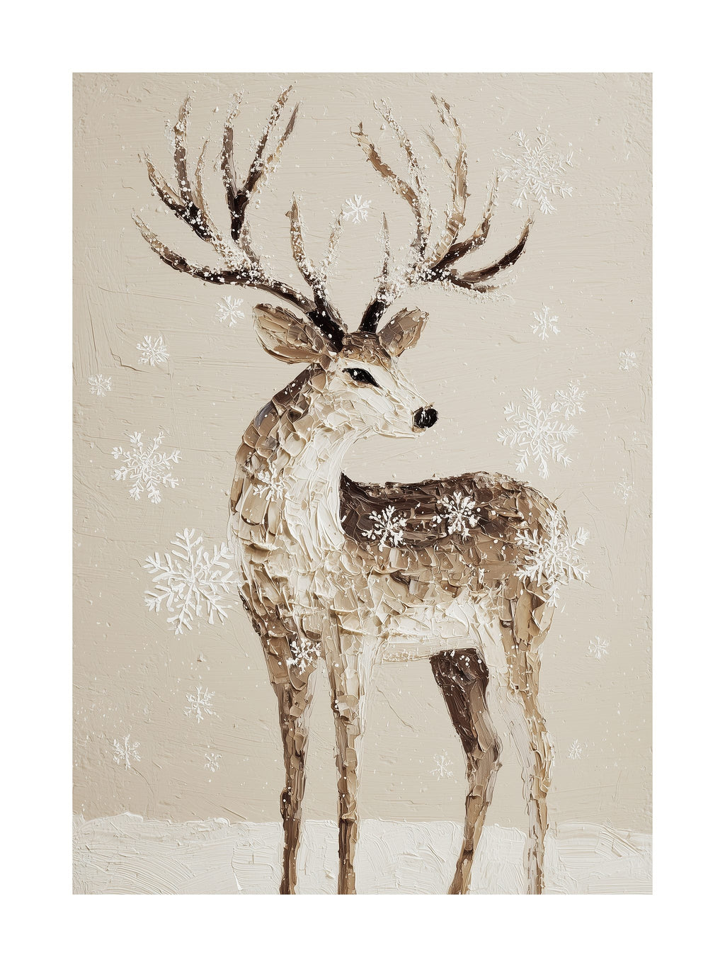 Snowflake Reindeer Poster