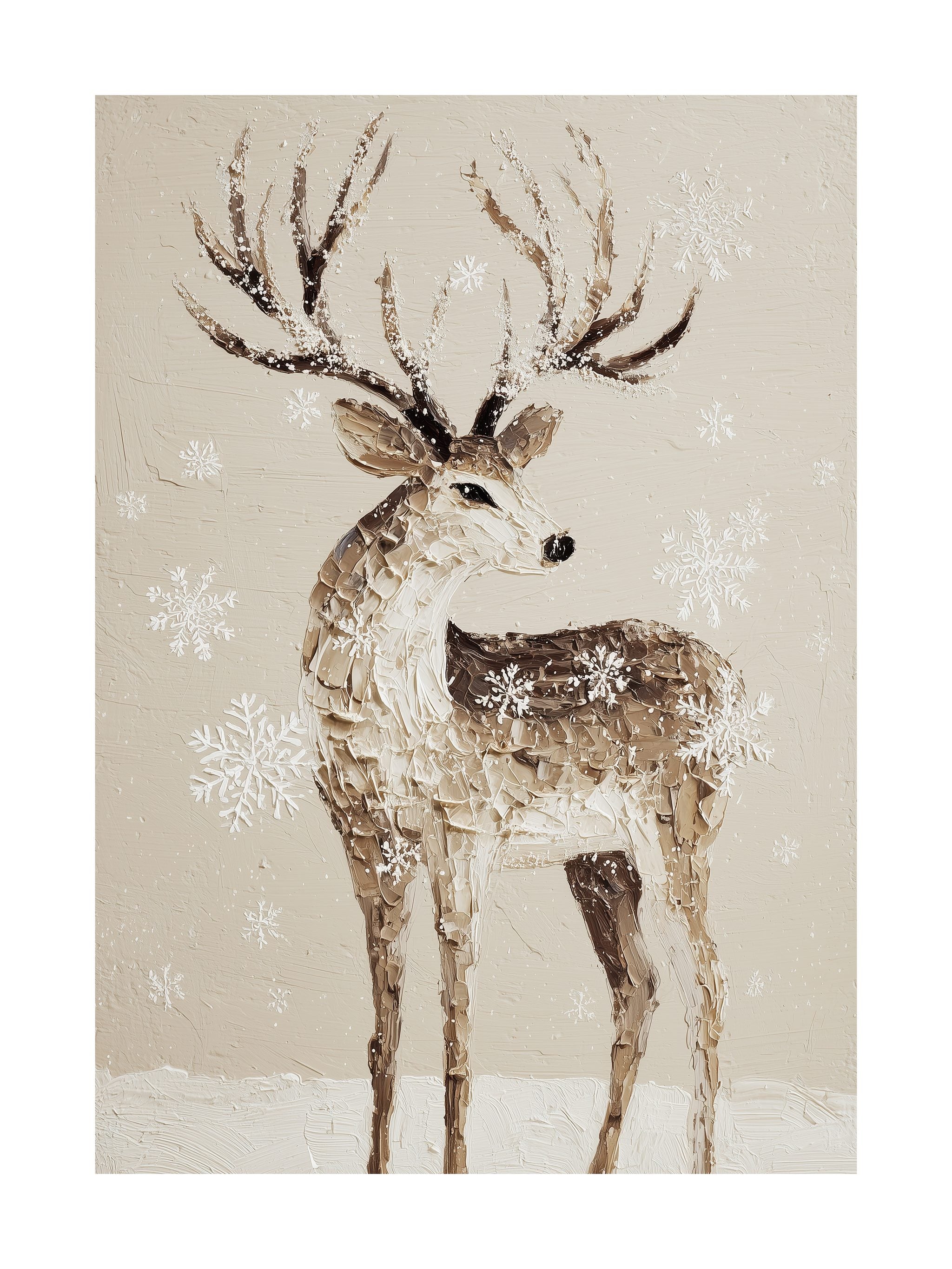 Snowflake Reindeer Poster
