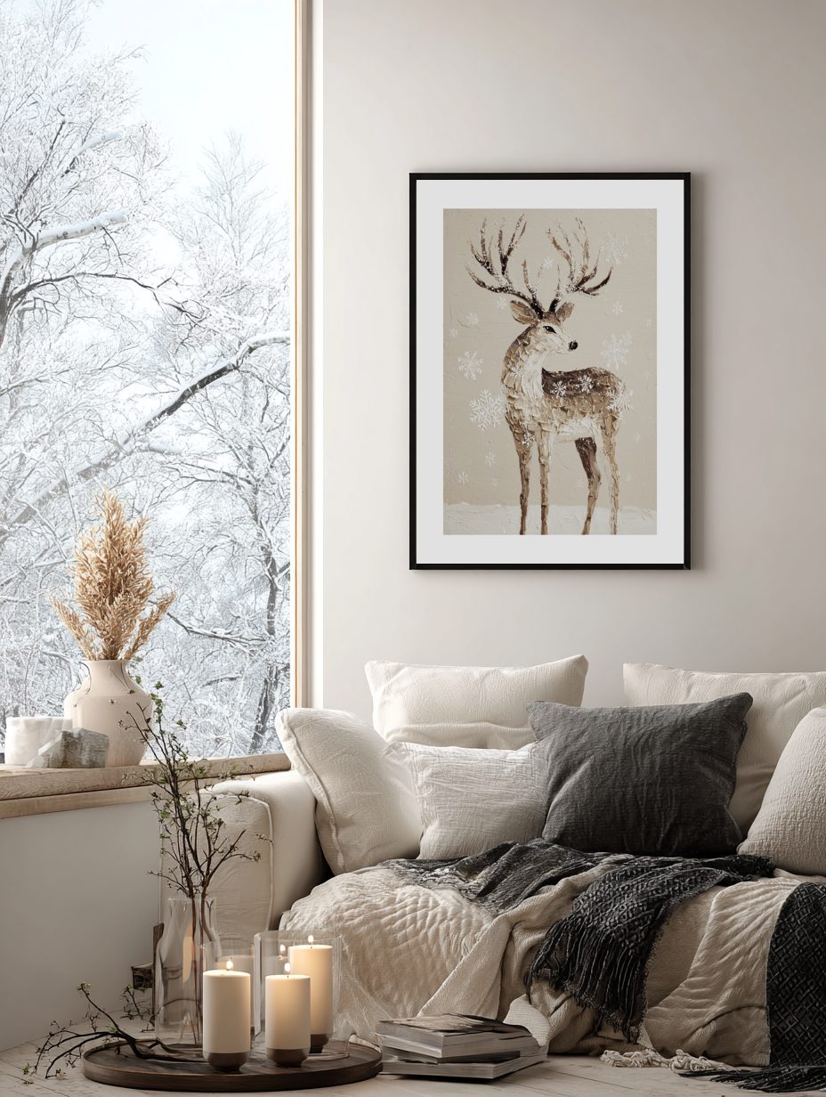 Snowflake Reindeer Poster