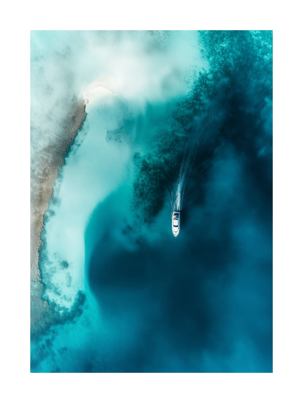 Yacht in Turquoise Poster
