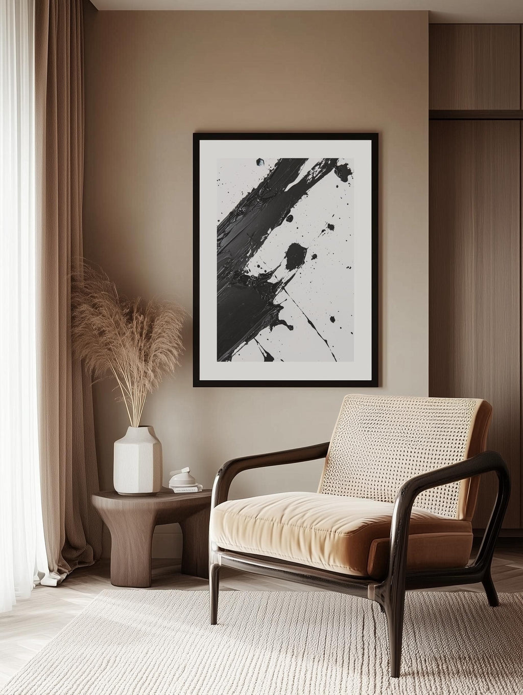 Textured Black Brush Poster