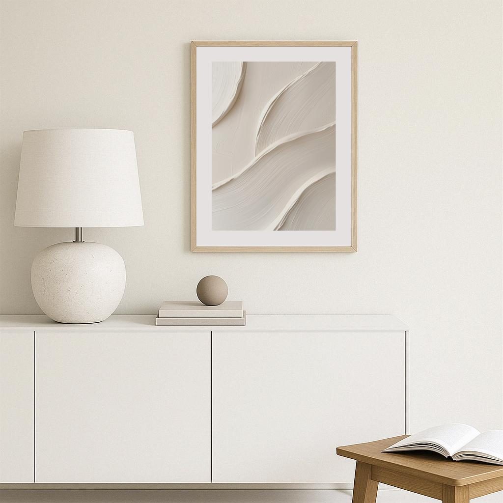 White Curve Abstract Poster