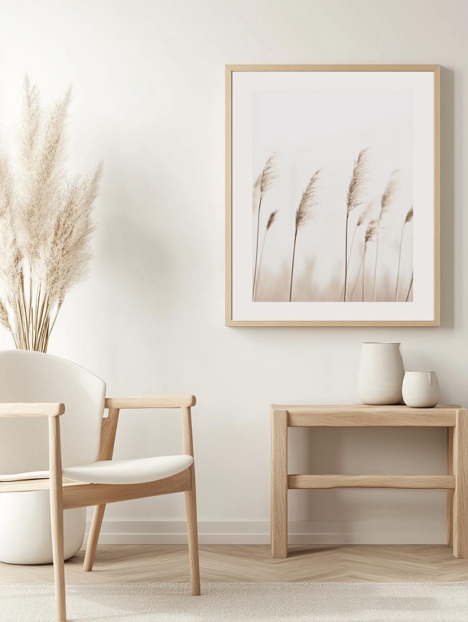 Golden Reeds in Wind Poster