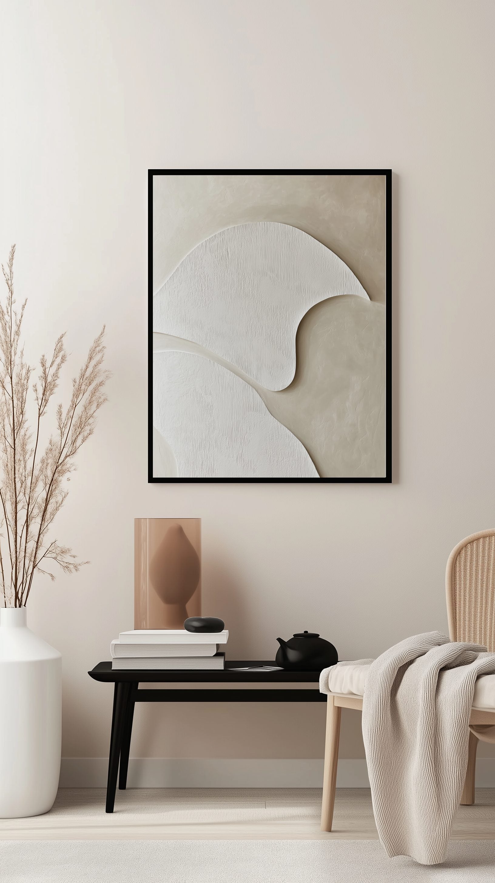 Curved White Forms Poster