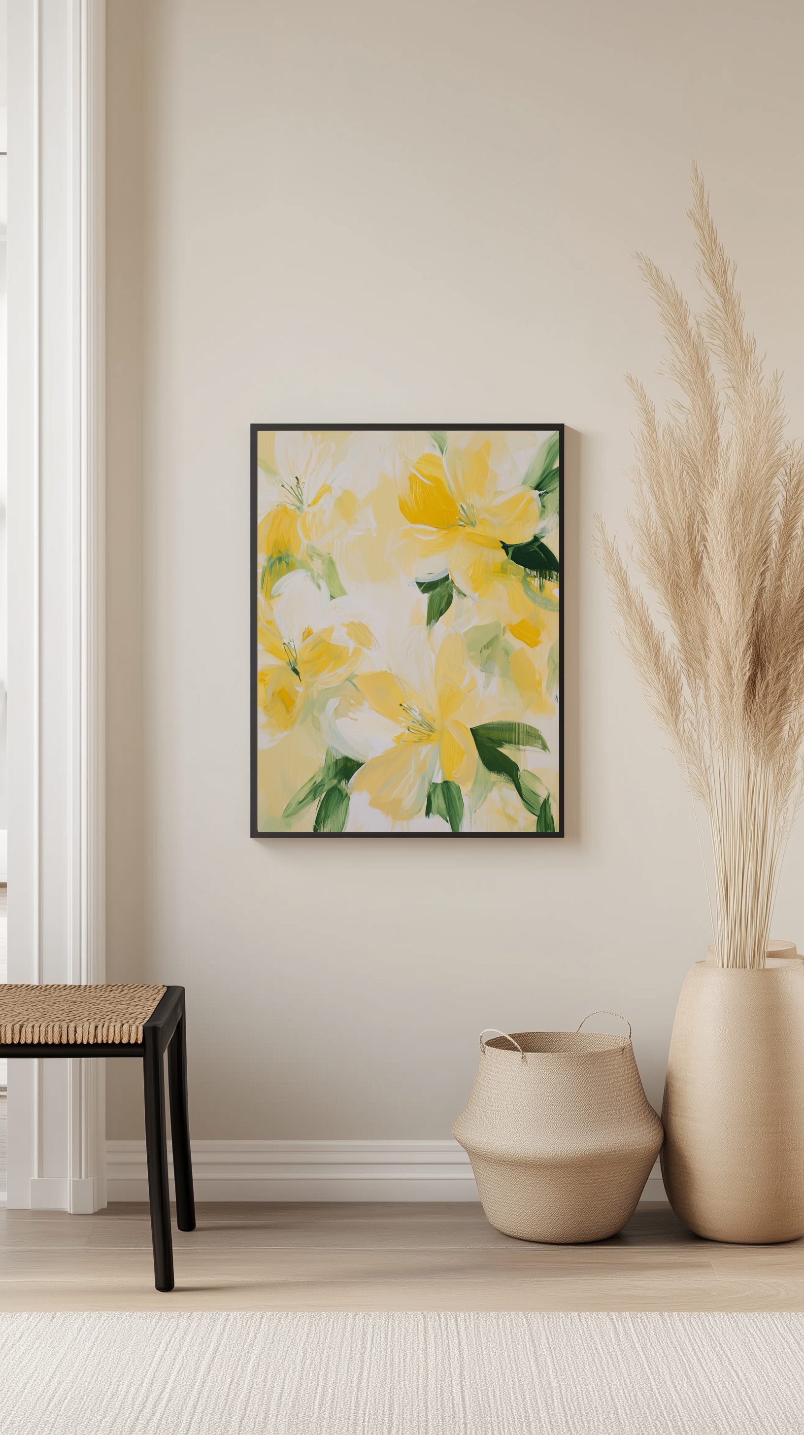 Yellow Bloom Abstraction Poster
