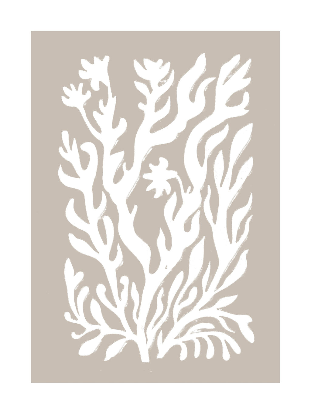 White Botanical Silhouette Poster