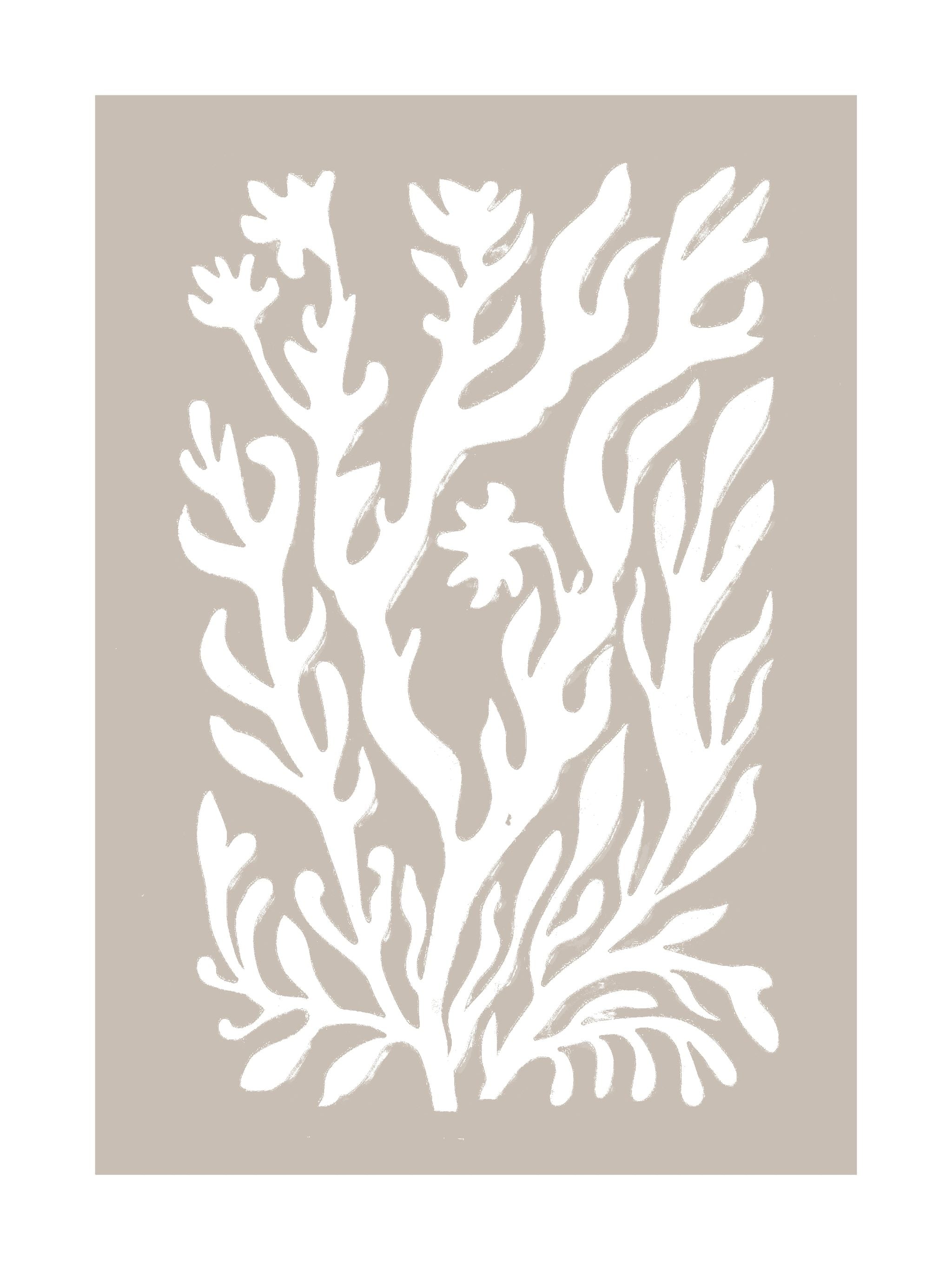 White Botanical Silhouette Poster